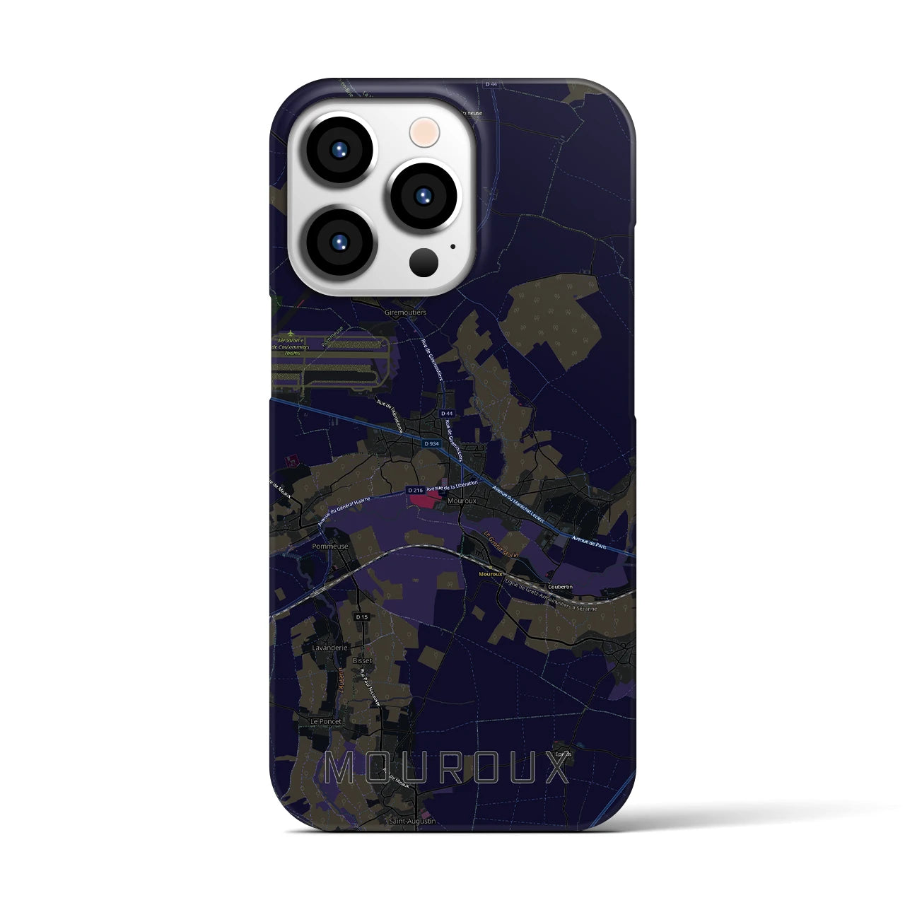 【ムルー(フランス)】地図柄iPhoneケース(バックカバータイプ)ブラック・iPhone 13 Pro 用
