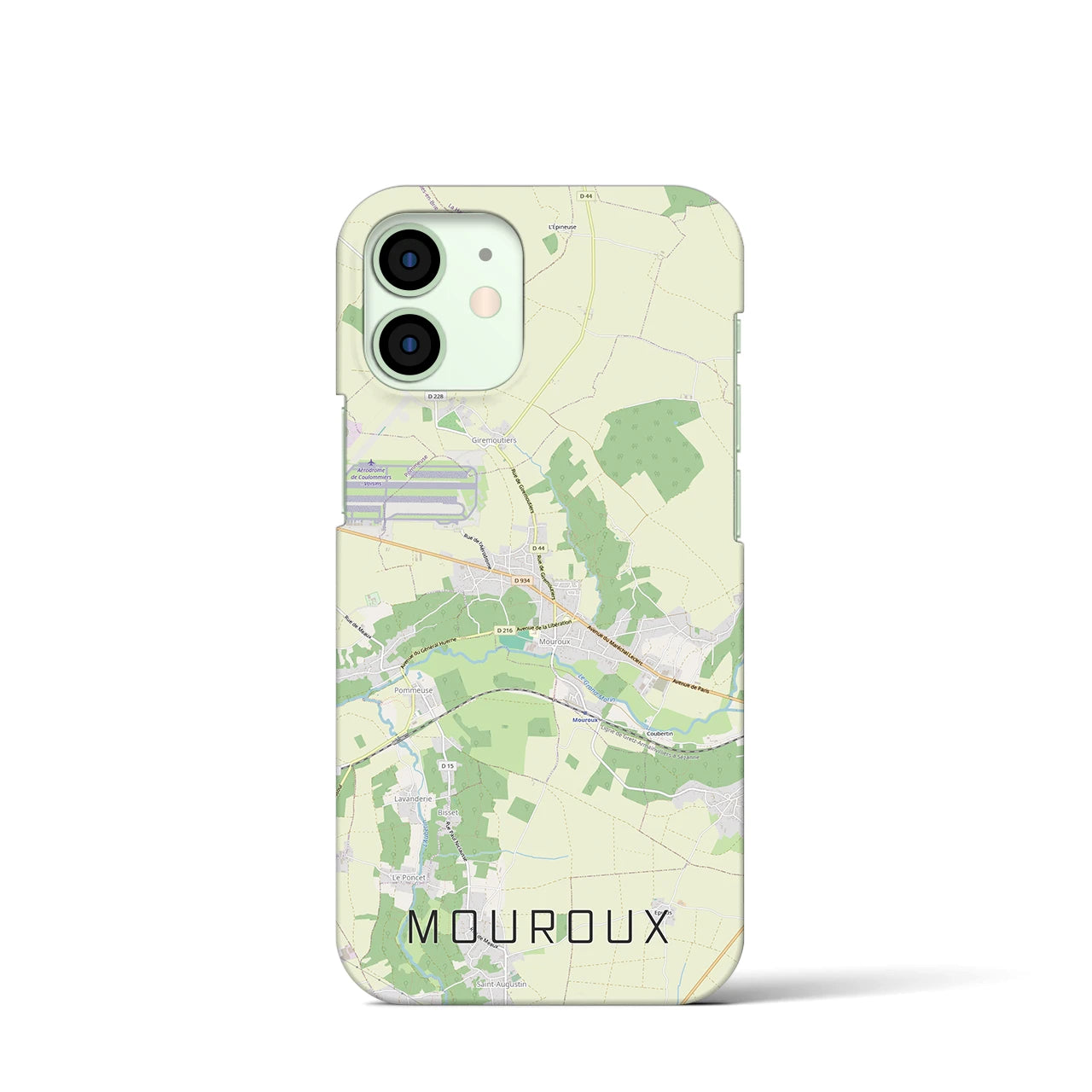 【ムルー(フランス)】地図柄iPhoneケース(バックカバータイプ)ナチュラル・iPhone 12 mini 用