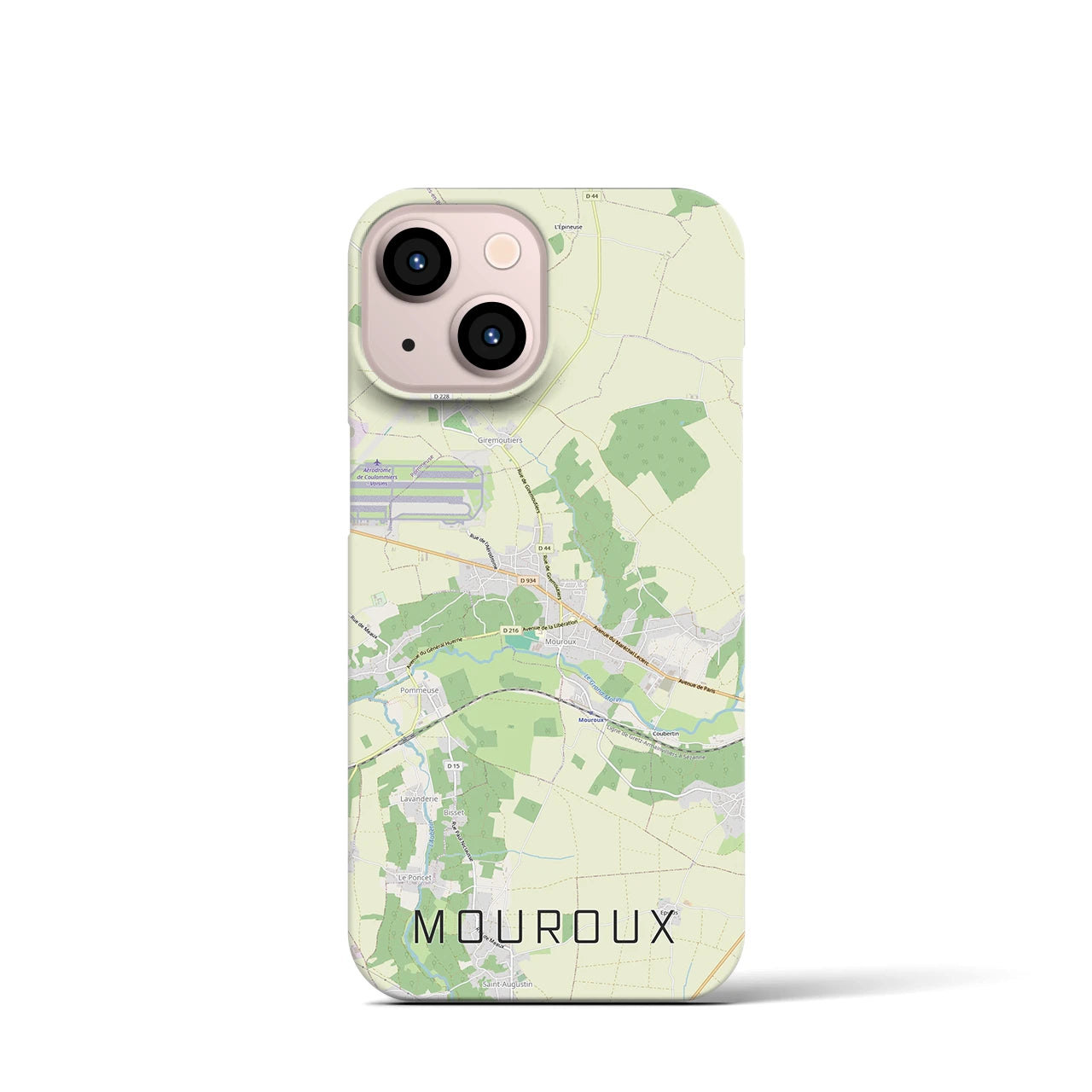 【ムルー(フランス)】地図柄iPhoneケース(バックカバータイプ)ナチュラル・iPhone 13 mini 用