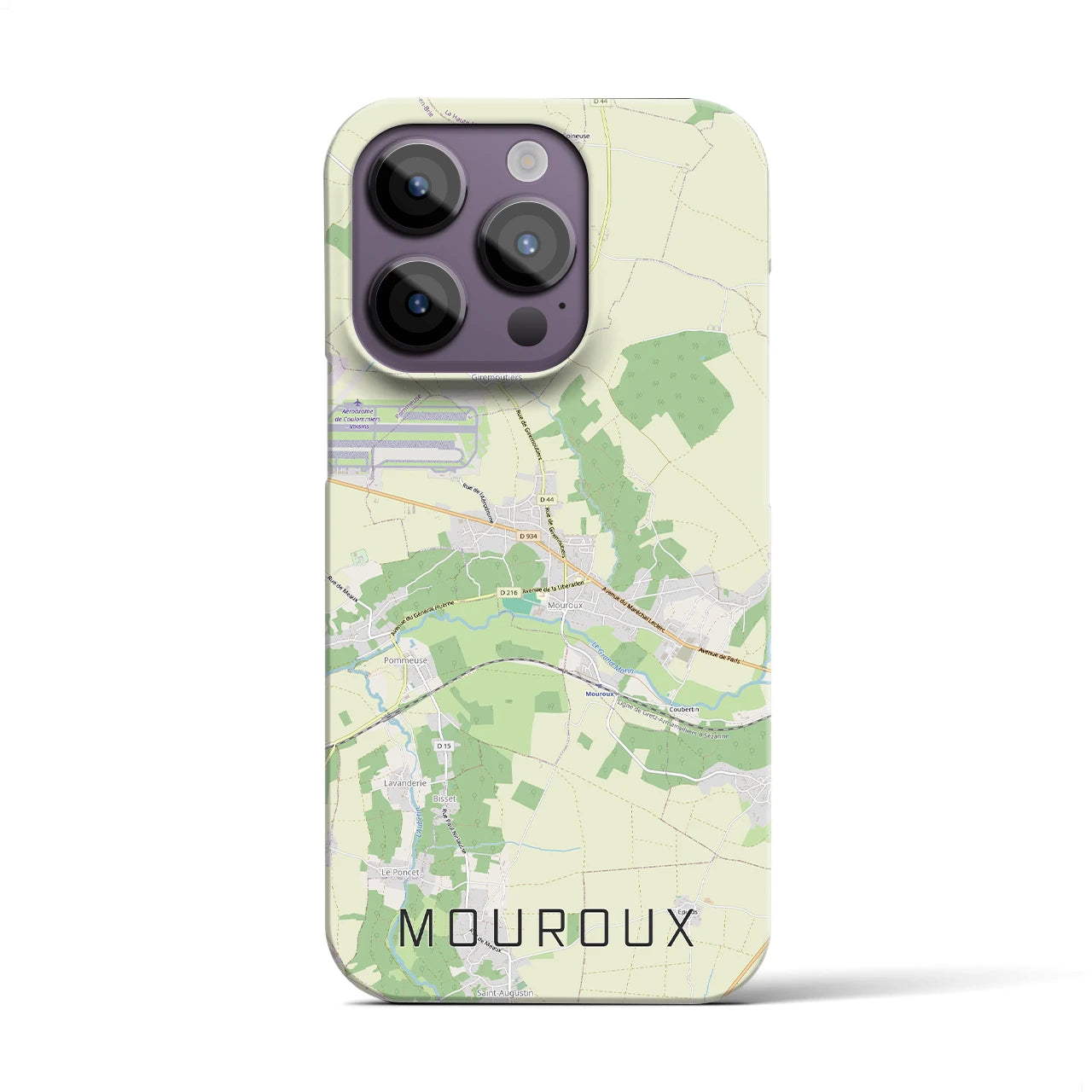 【ムルー(フランス)】地図柄iPhoneケース(バックカバータイプ)ナチュラル・iPhone 14 Pro 用