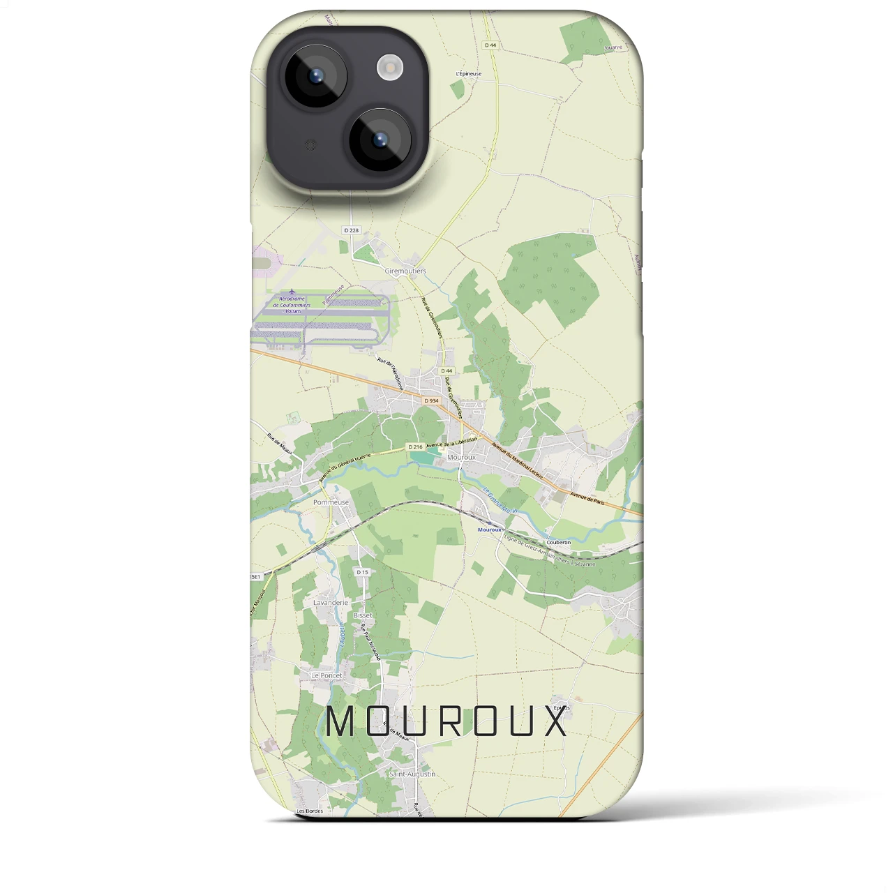 【ムルー(フランス)】地図柄iPhoneケース(バックカバータイプ)ナチュラル・iPhone 14 Plus 用