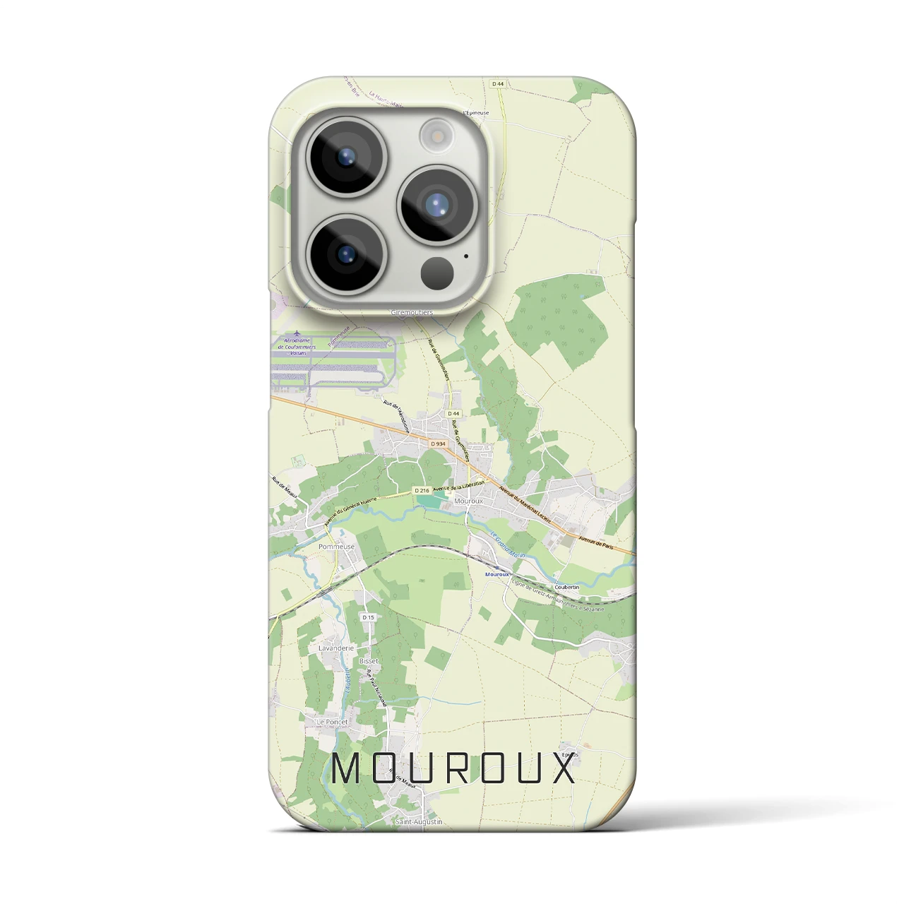 【ムルー(フランス)】地図柄iPhoneケース(バックカバータイプ)ナチュラル・iPhone 15 Pro 用