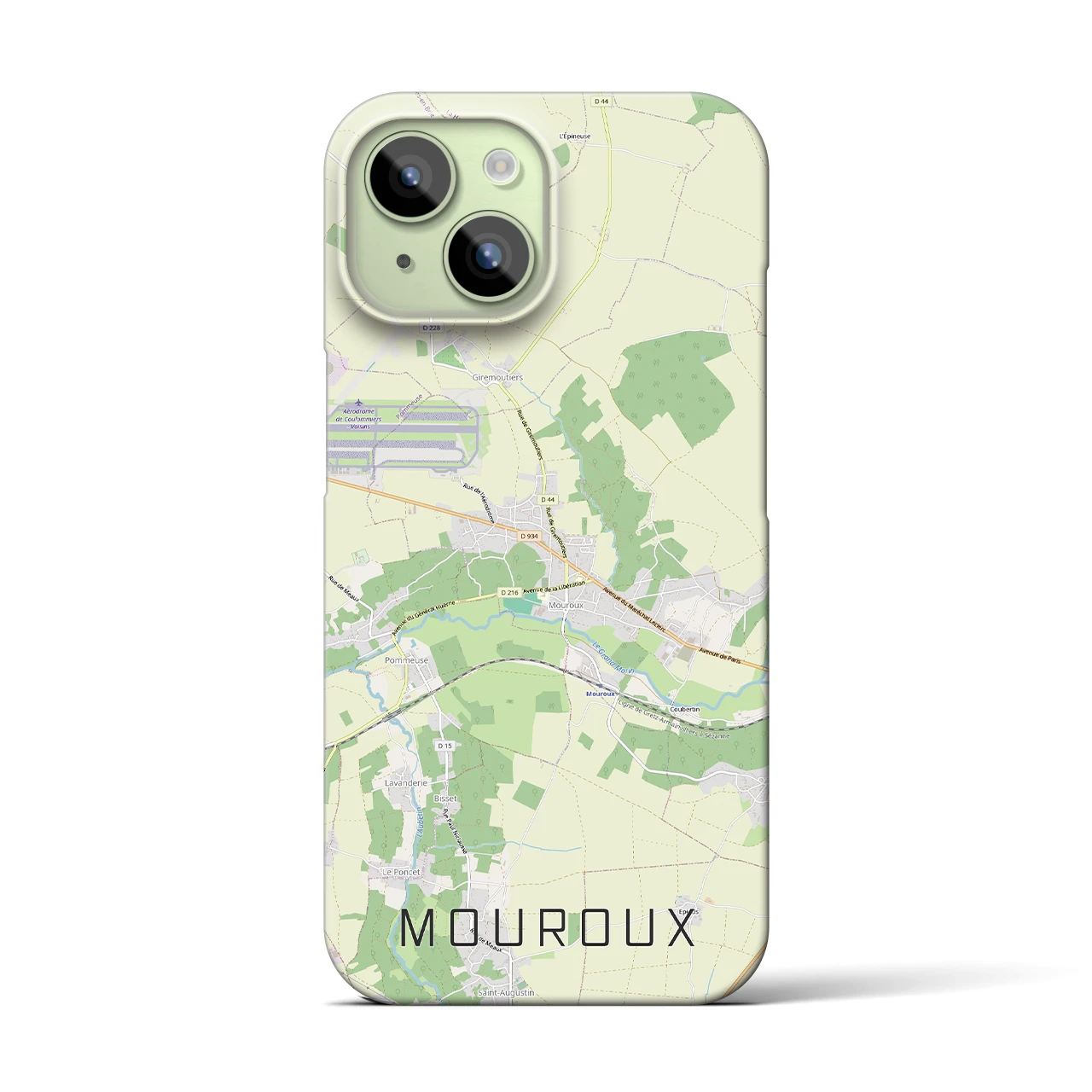 【ムルー(フランス)】地図柄iPhoneケース(バックカバータイプ)ナチュラル・iPhone 15 用
