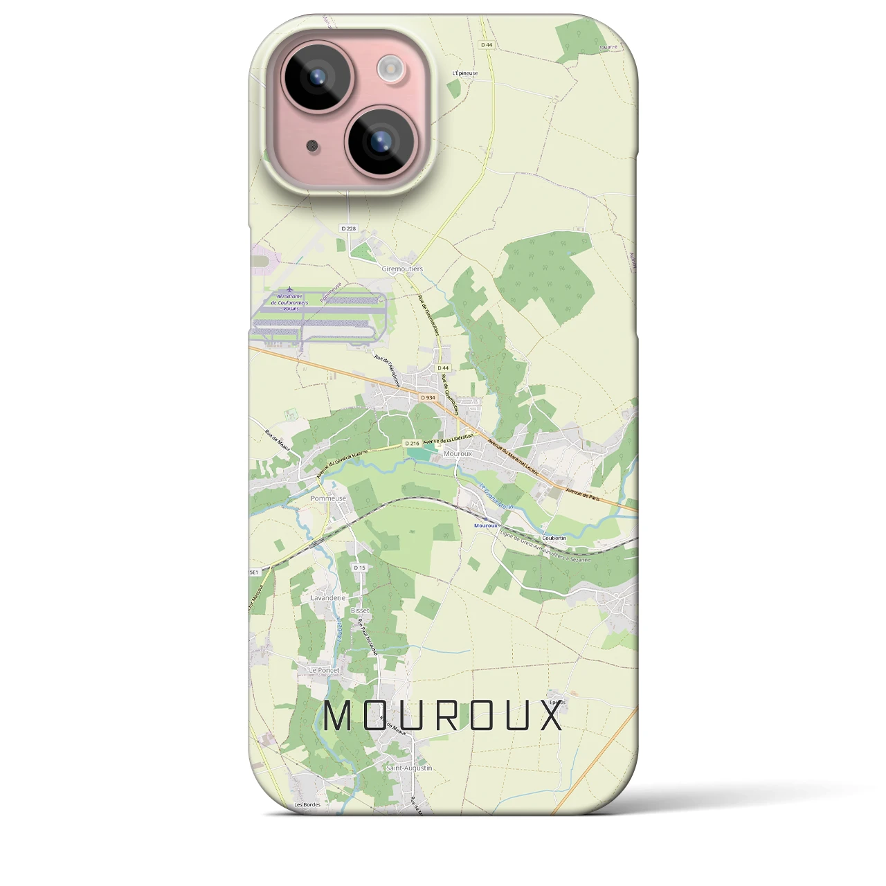 【ムルー(フランス)】地図柄iPhoneケース(バックカバータイプ)ナチュラル・iPhone 15 Plus 用