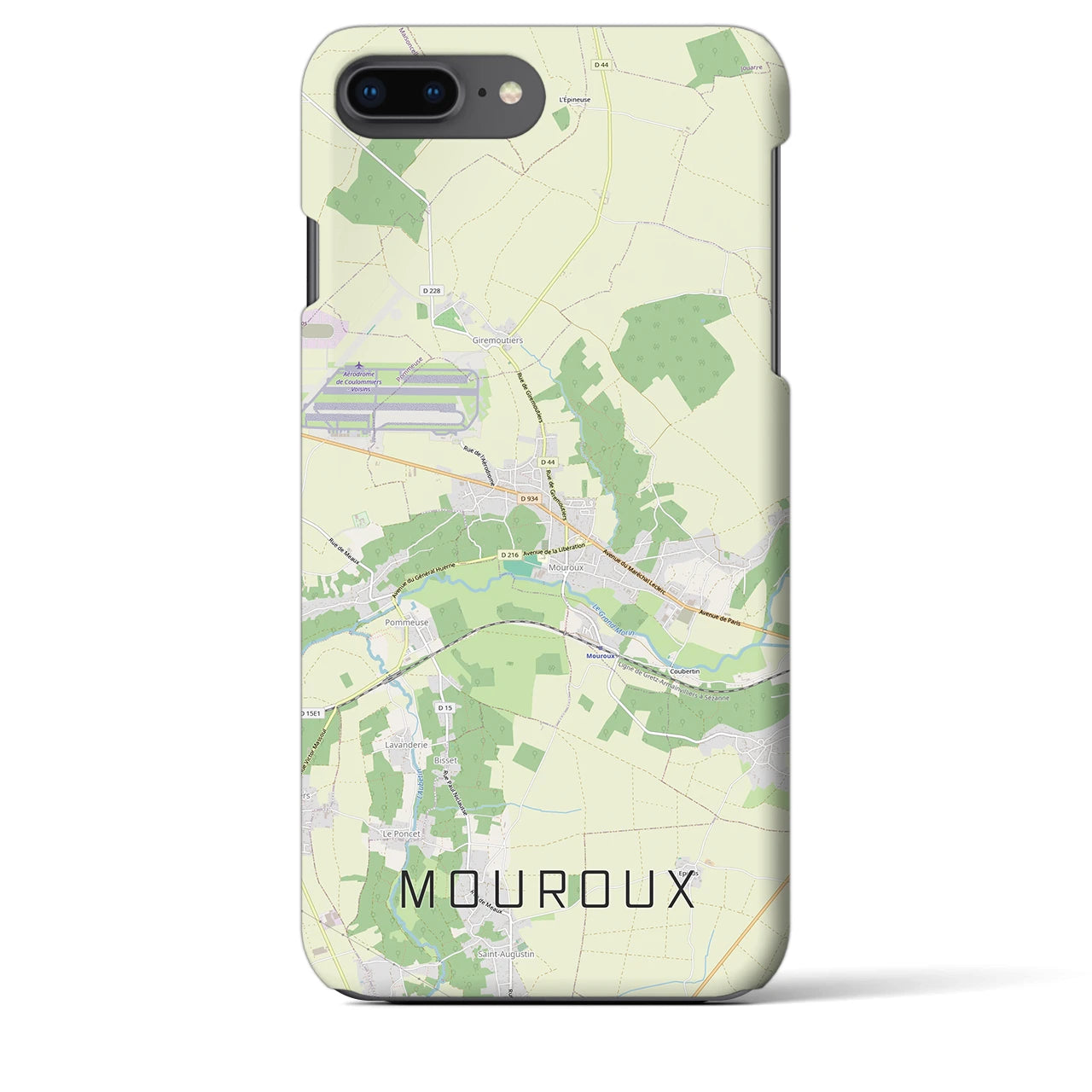 【ムルー(フランス)】地図柄iPhoneケース(バックカバータイプ)ナチュラル・iPhone 8Plus /7Plus / 6sPlus / 6Plus 用