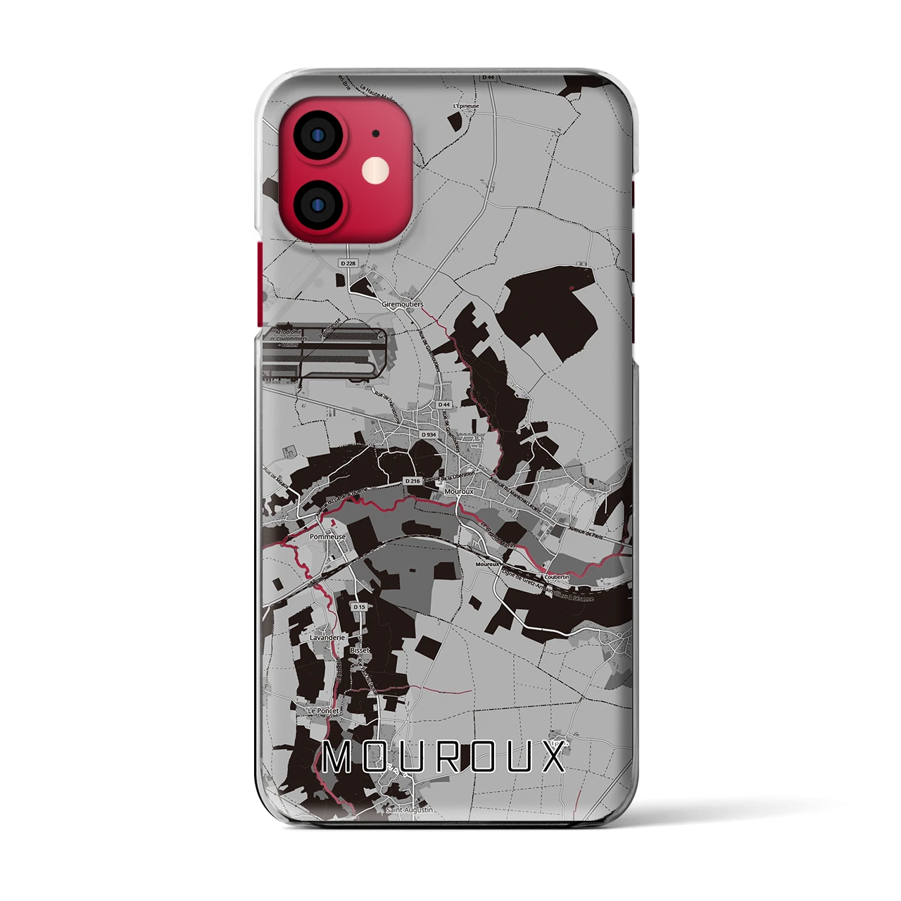 【ムルー(フランス)】地図柄iPhoneケース(クリアタイプ)モノトーン・iPhone 11 用