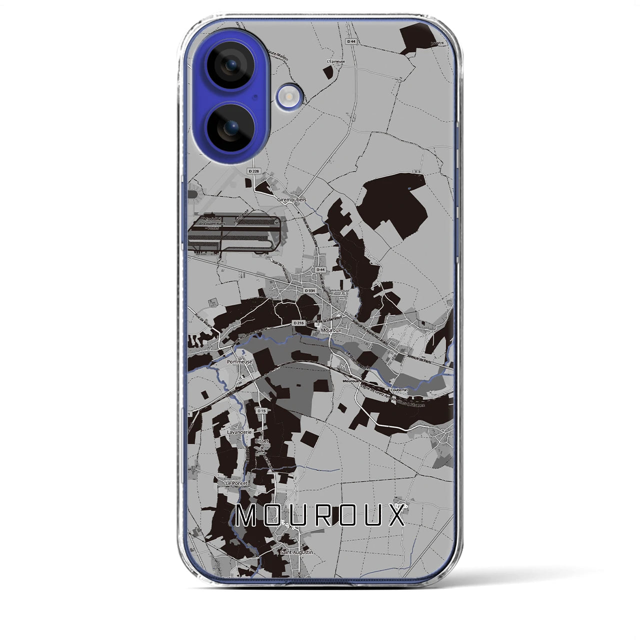 【ムルー(フランス)】地図柄iPhoneケース(クリアタイプ)モノトーン・iPhone 16 Pro Max 用