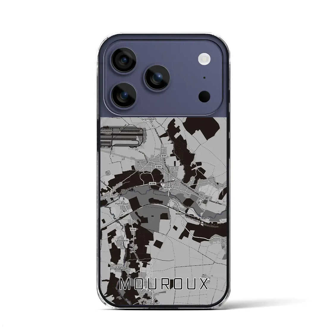 【ムルー(フランス)】地図柄iPhoneケース(クリアタイプ)モノトーン・iPhone 17 Pro Max 用