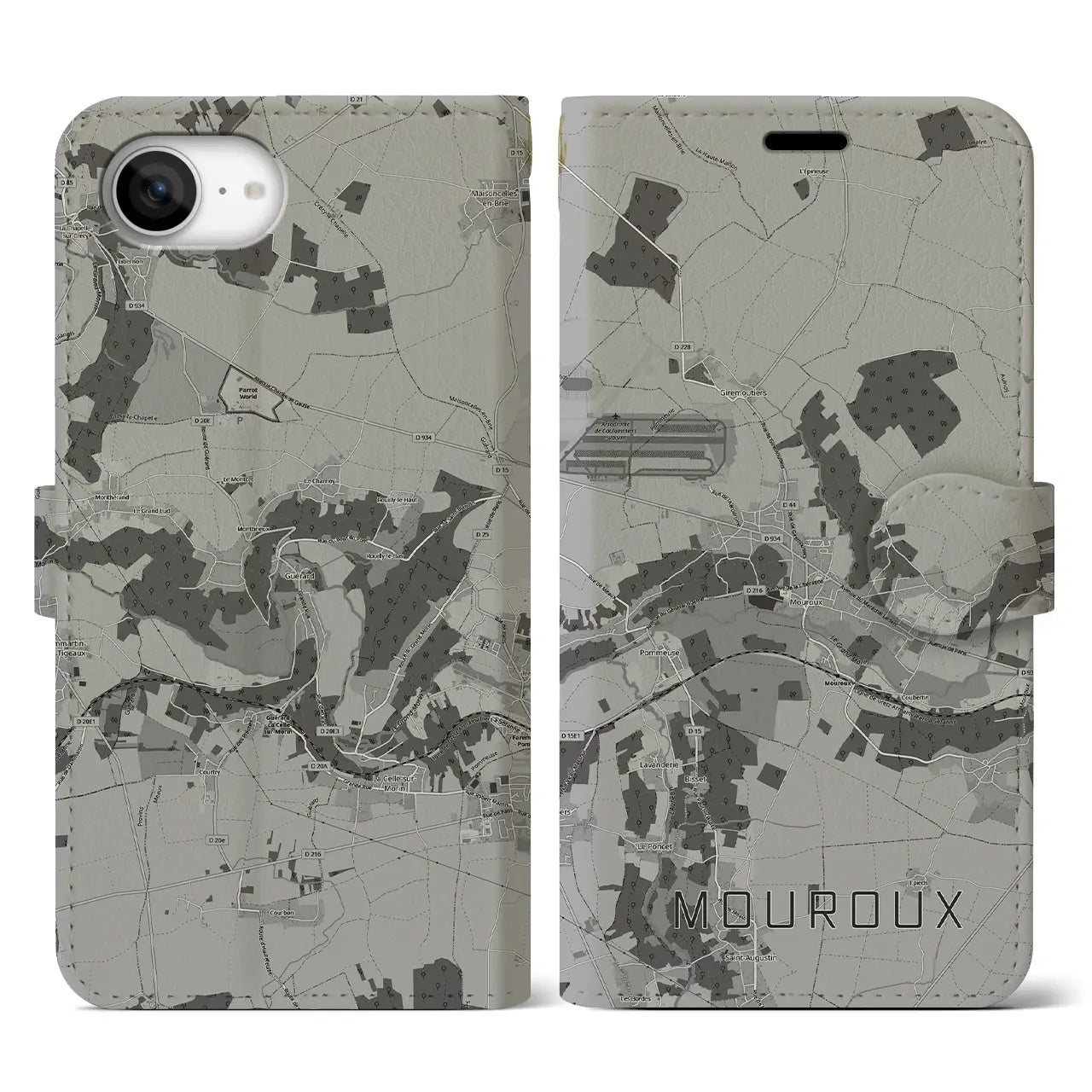 【ムルー(フランス)】地図柄iPhoneケース(手帳タイプ)