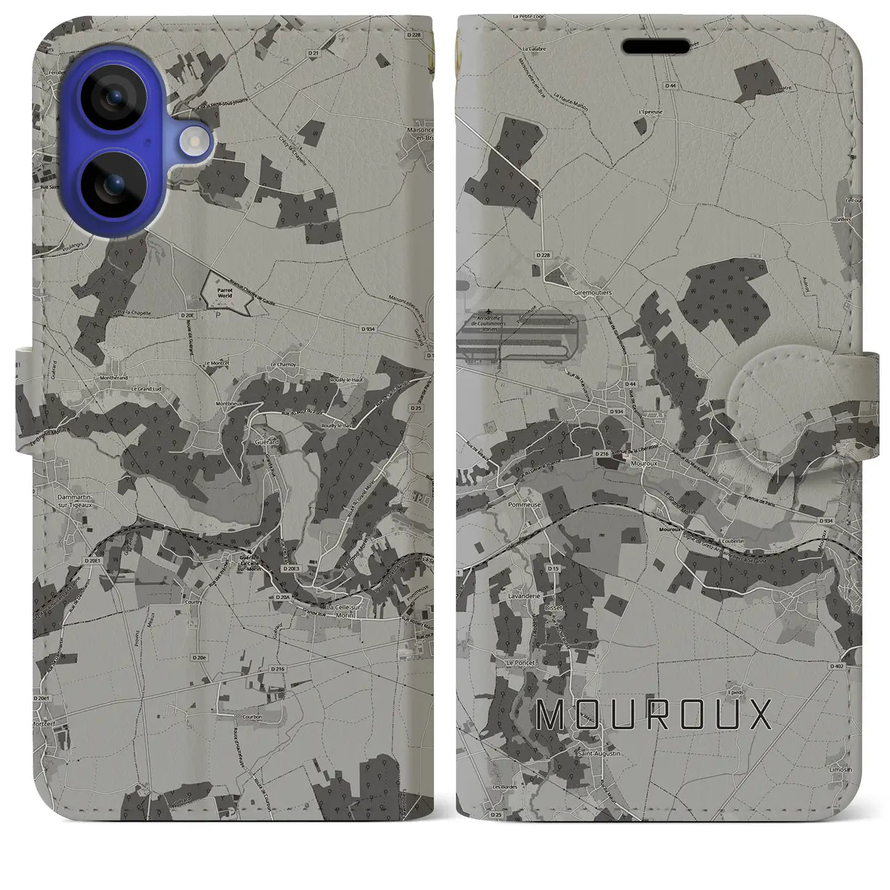 【ムルー(フランス)】地図柄iPhoneケース(手帳タイプ)