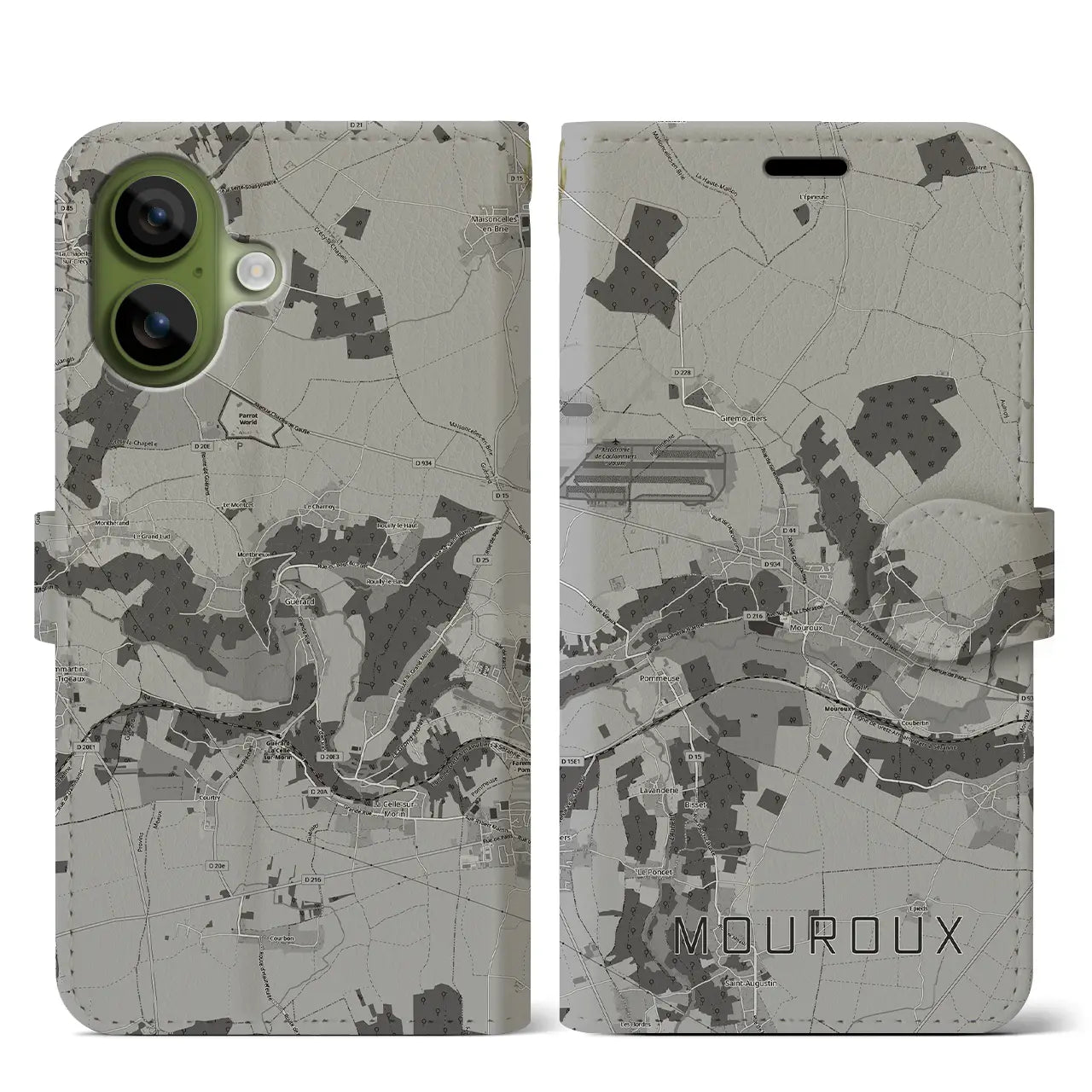 【ムルー(フランス)】地図柄iPhoneケース(手帳タイプ)