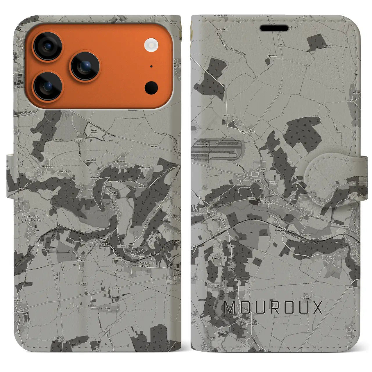 【ムルー(フランス)】地図柄iPhoneケース(手帳タイプ)