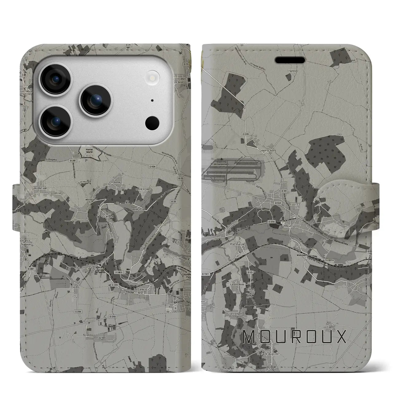 【ムルー(フランス)】地図柄iPhoneケース(手帳タイプ)