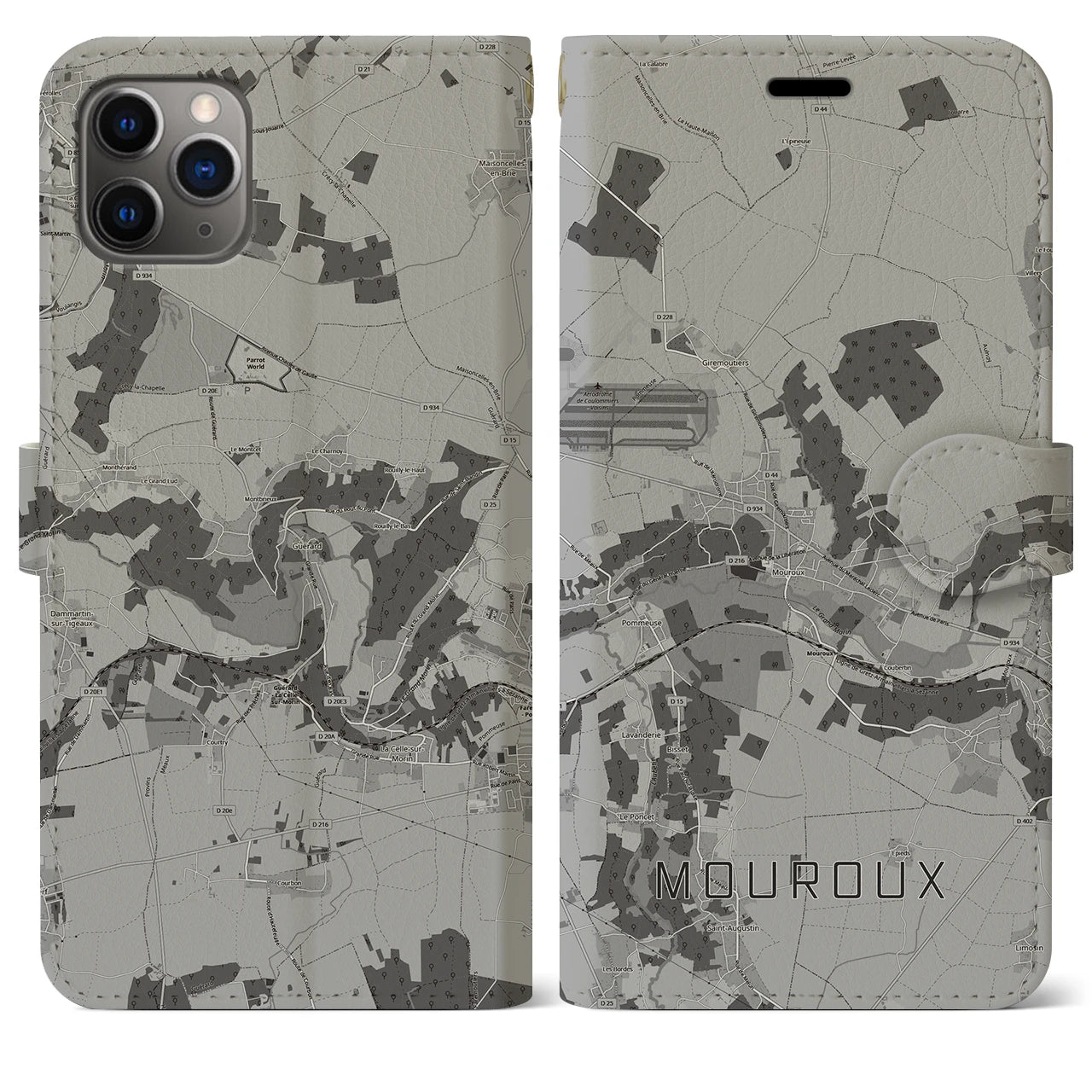 【ムルー(フランス)】地図柄iPhoneケース(手帳タイプ)