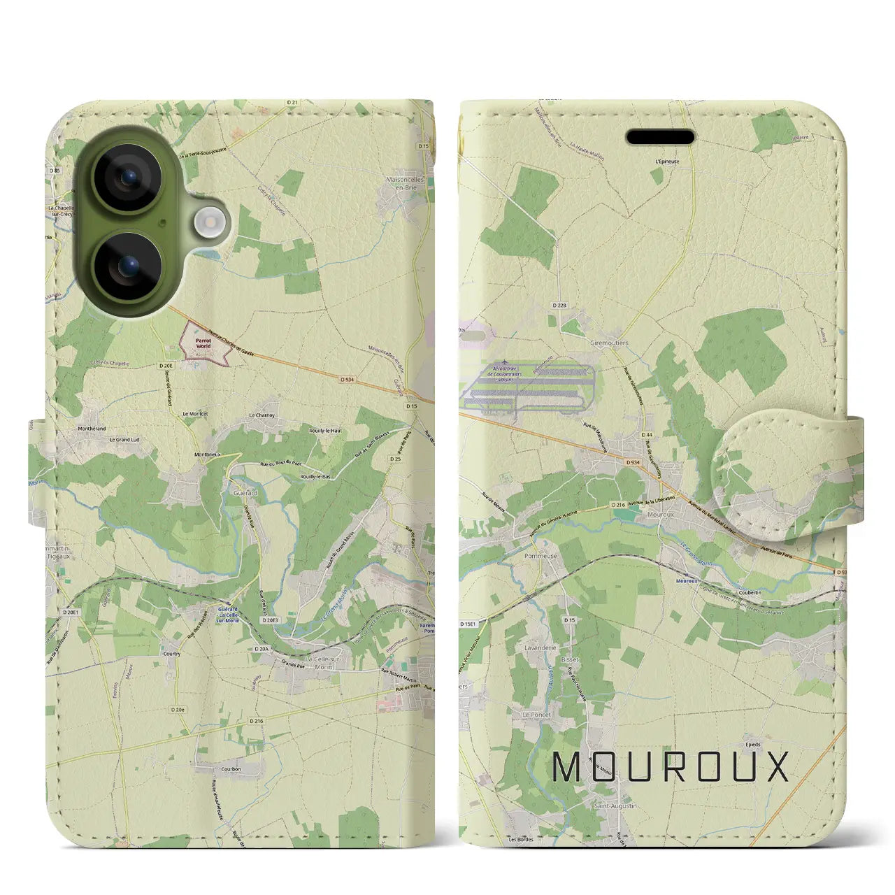 【ムルー(フランス)】地図柄iPhoneケース(手帳タイプ)