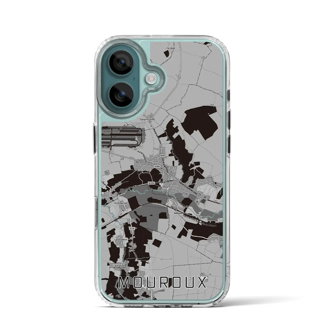 【ムルー(フランス)】地図柄iPhoneケース(MagSafeタイプ)モノトーン・iPhone 16 Pro 用