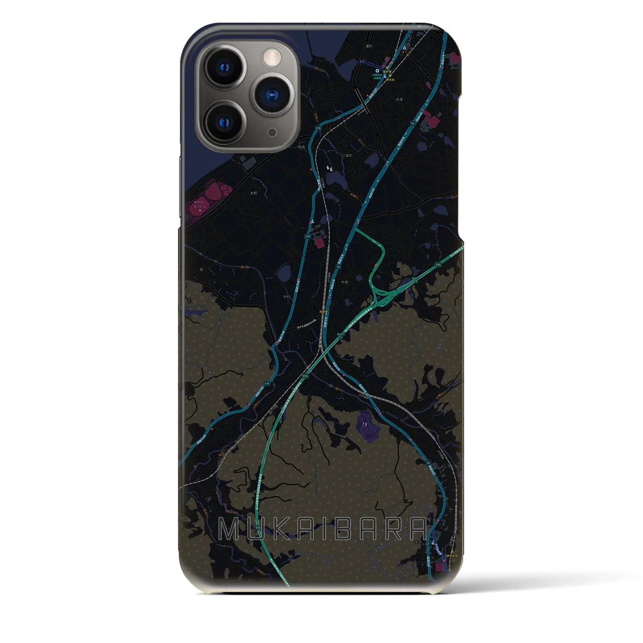 【向井原(愛媛県)】地図柄iPhoneケース(バックカバータイプ)