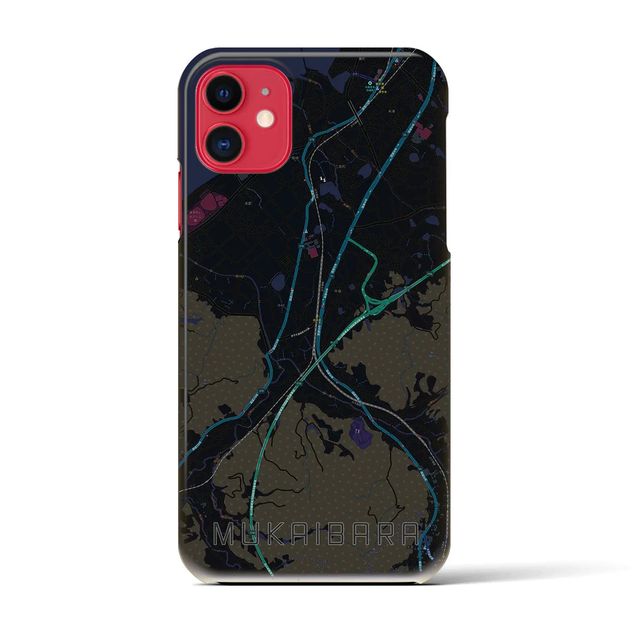 【向井原(愛媛県)】地図柄iPhoneケース(バックカバータイプ)