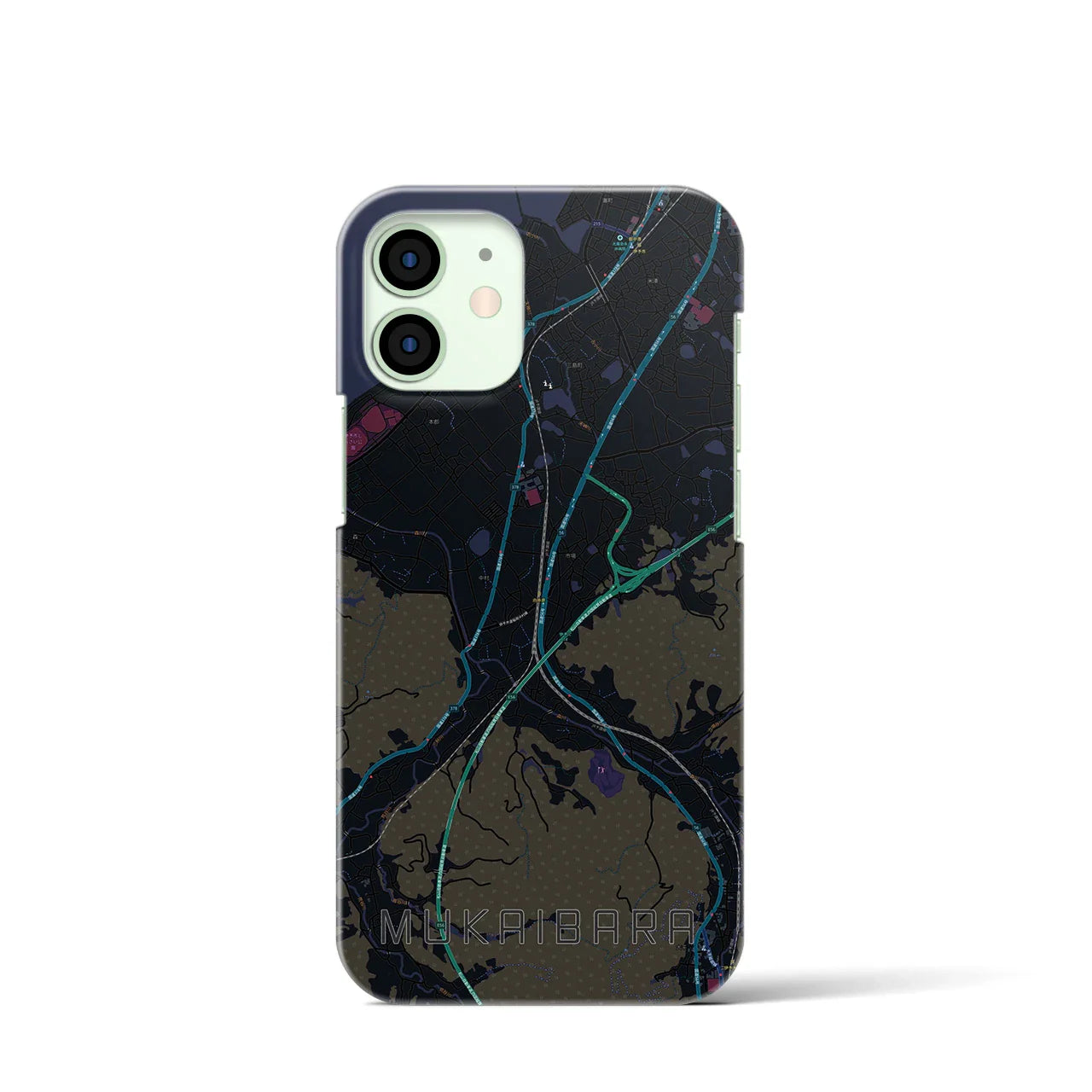 【向井原(愛媛県)】地図柄iPhoneケース(バックカバータイプ)