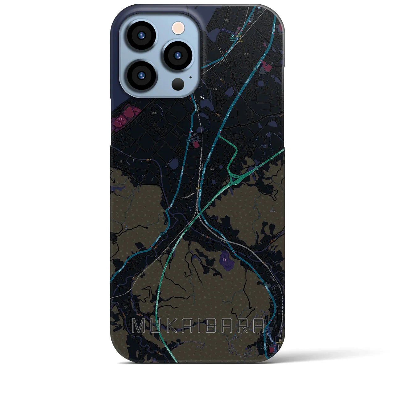 【向井原(愛媛県)】地図柄iPhoneケース(バックカバータイプ)