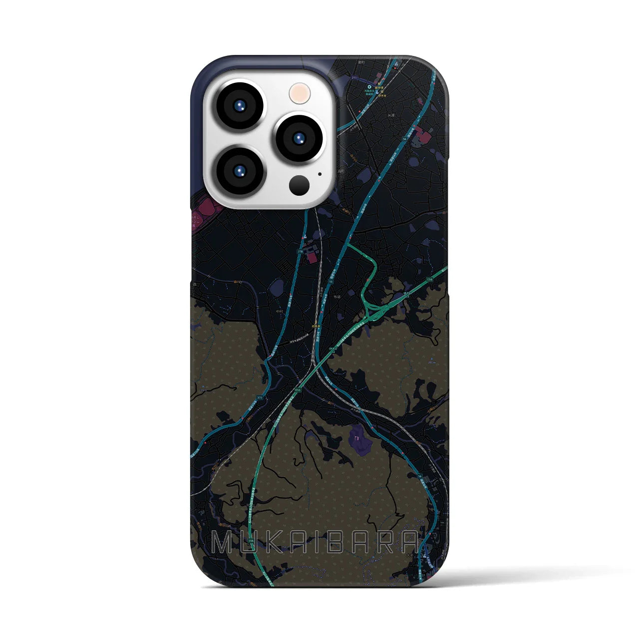 【向井原(愛媛県)】地図柄iPhoneケース(バックカバータイプ)