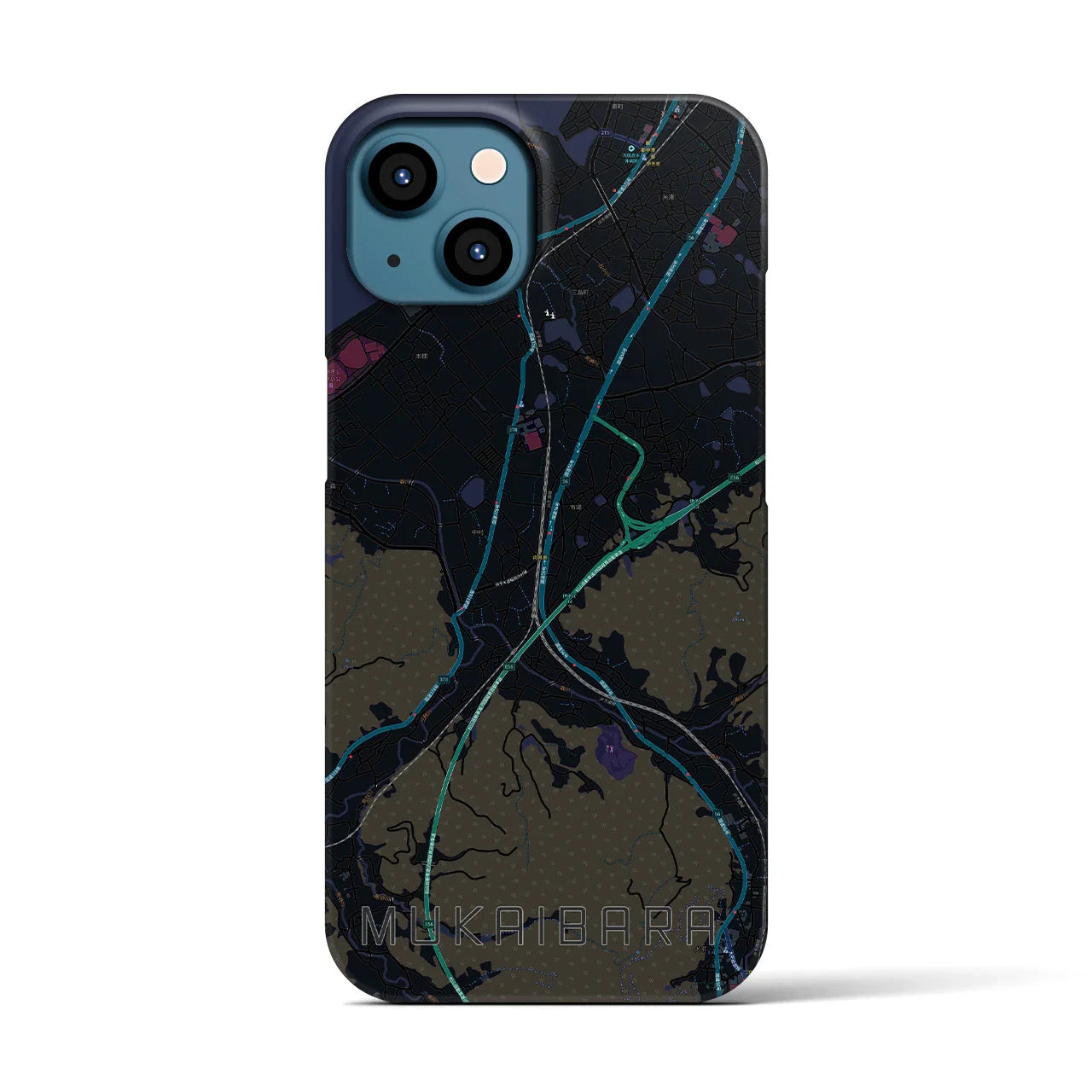 【向井原(愛媛県)】地図柄iPhoneケース(バックカバータイプ)
