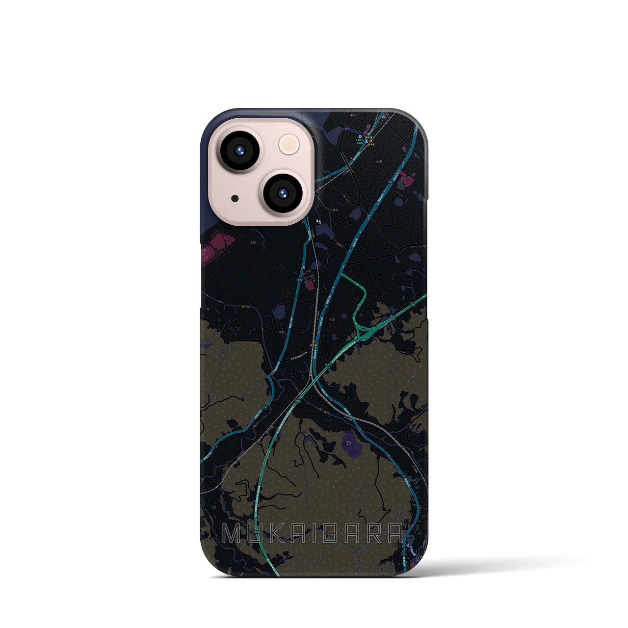【向井原(愛媛県)】地図柄iPhoneケース(バックカバータイプ)