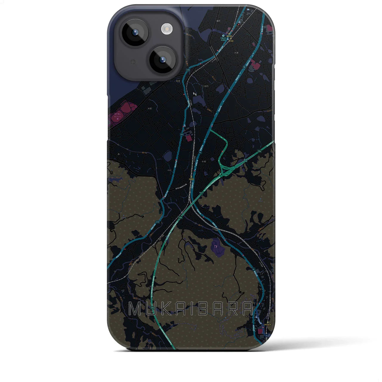 【向井原(愛媛県)】地図柄iPhoneケース(バックカバータイプ)