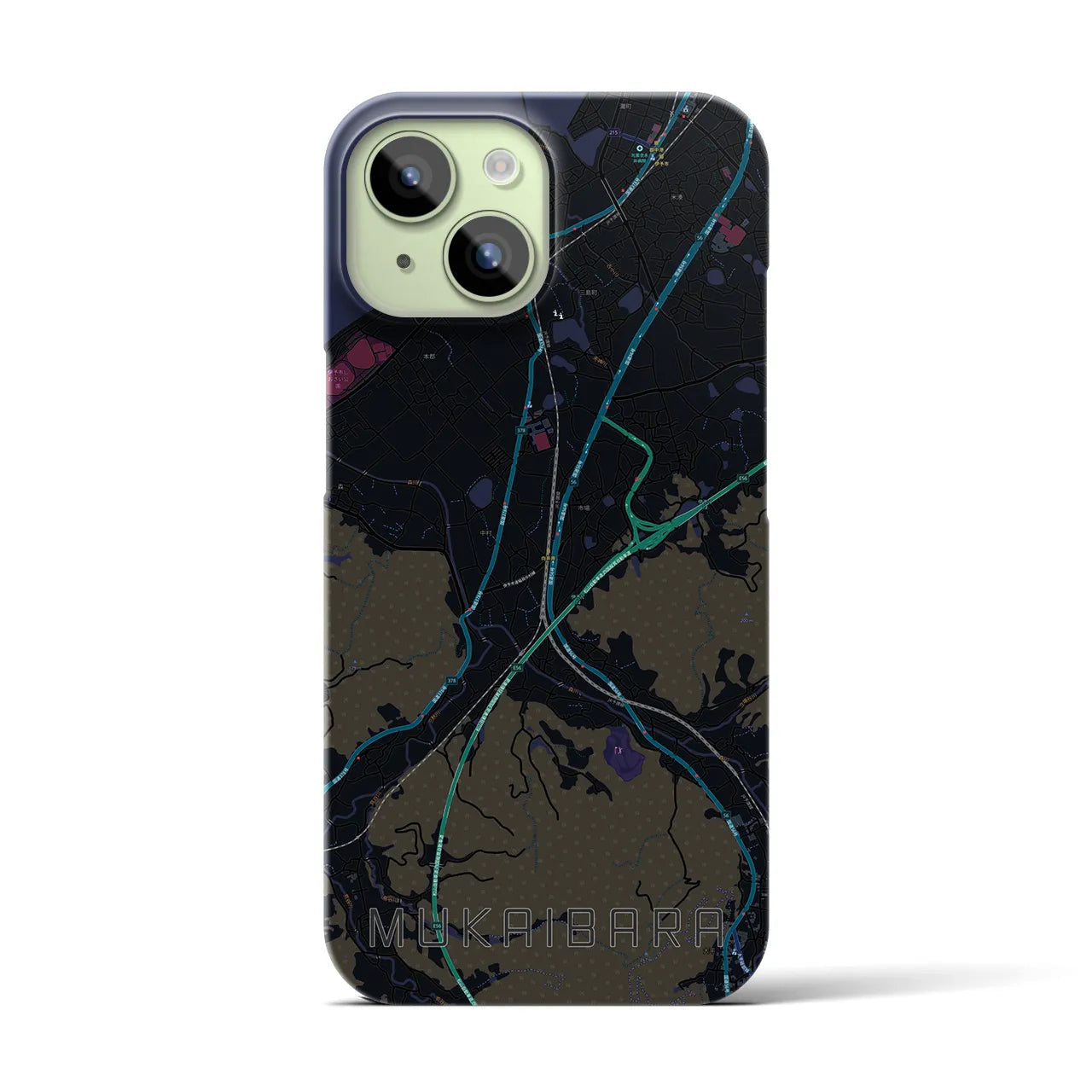 【向井原(愛媛県)】地図柄iPhoneケース(バックカバータイプ)