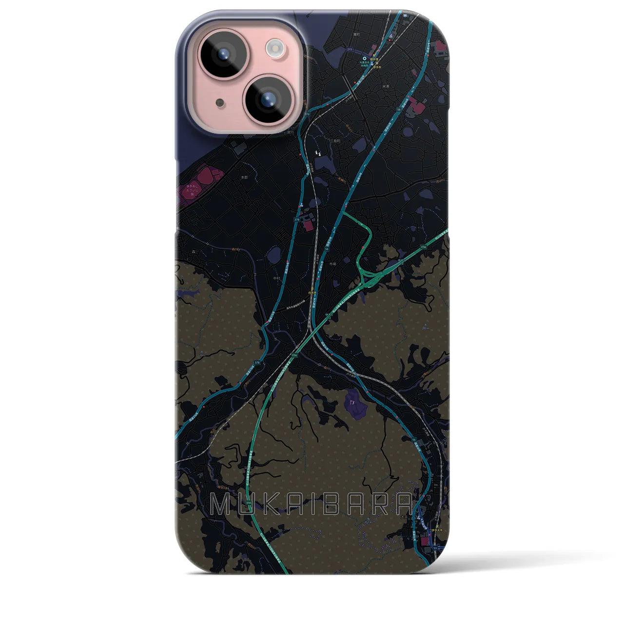 【向井原(愛媛県)】地図柄iPhoneケース(バックカバータイプ)