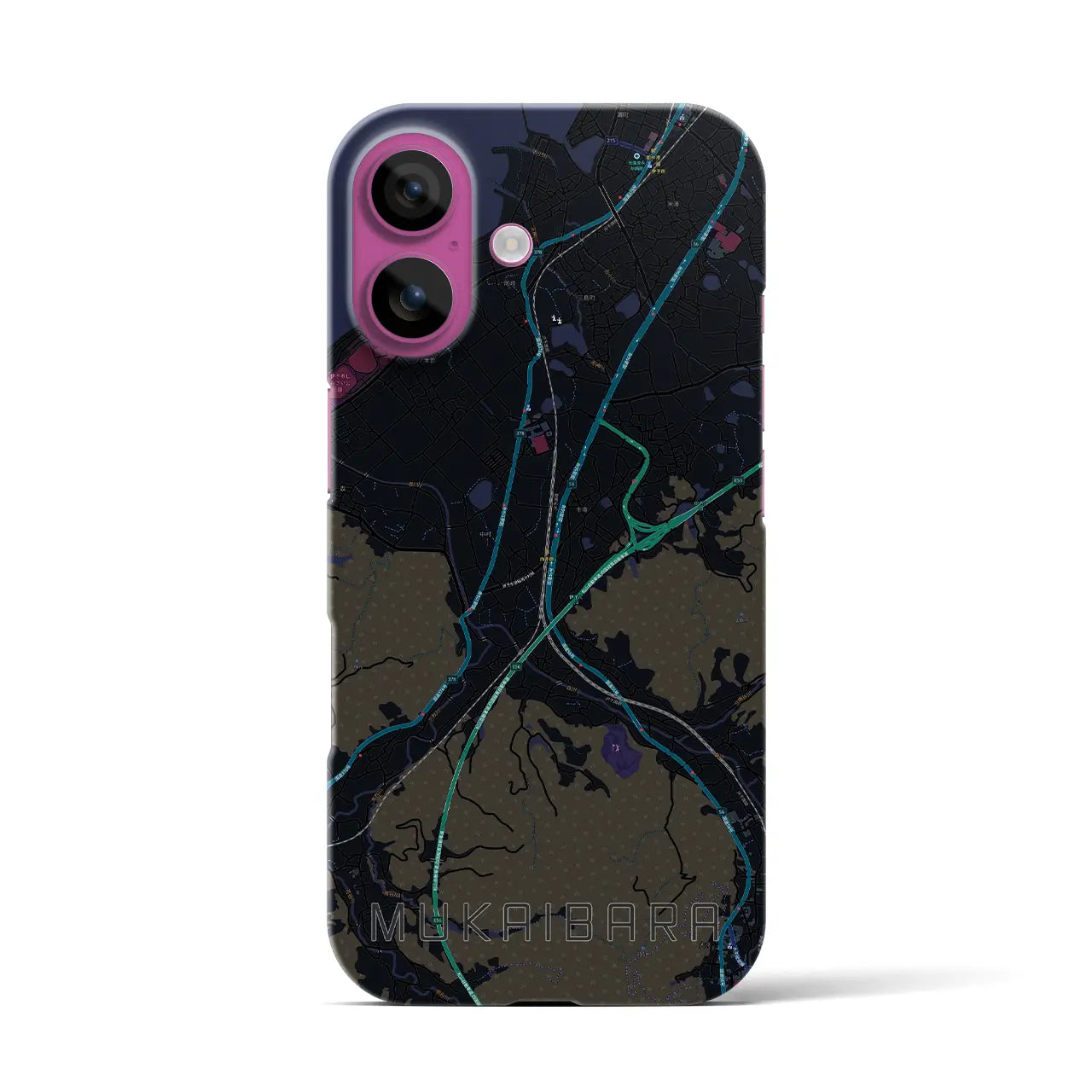 【向井原(愛媛県)】地図柄iPhoneケース(バックカバータイプ)