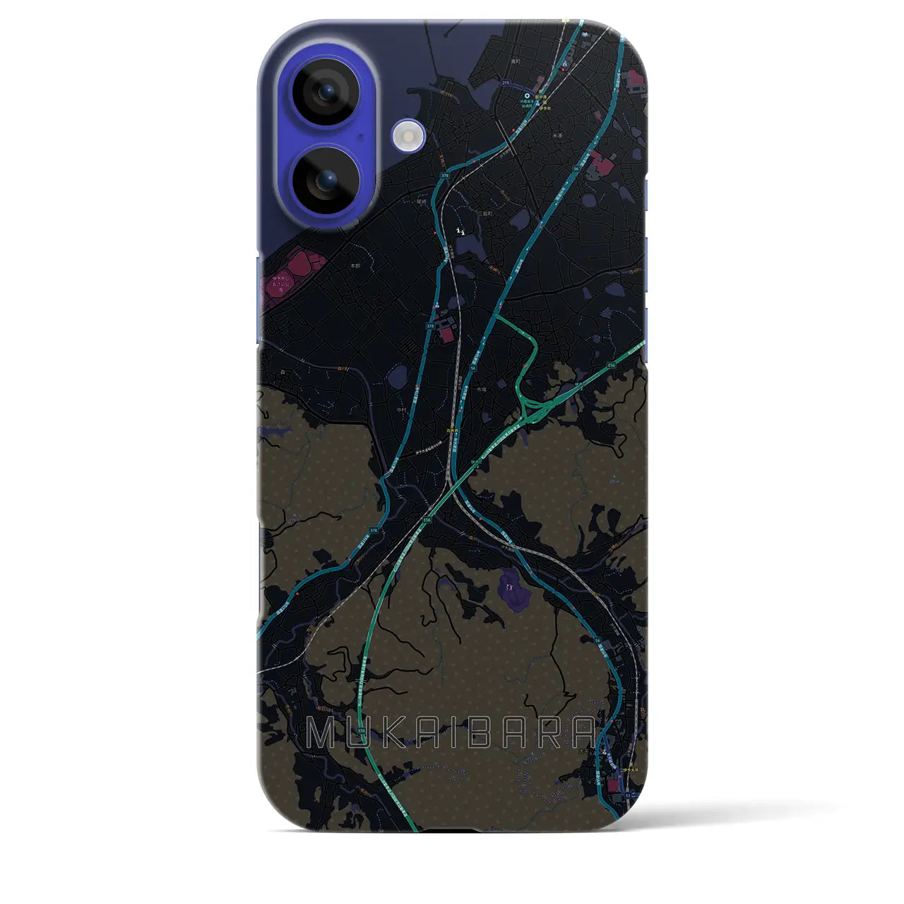 【向井原(愛媛県)】地図柄iPhoneケース(バックカバータイプ)