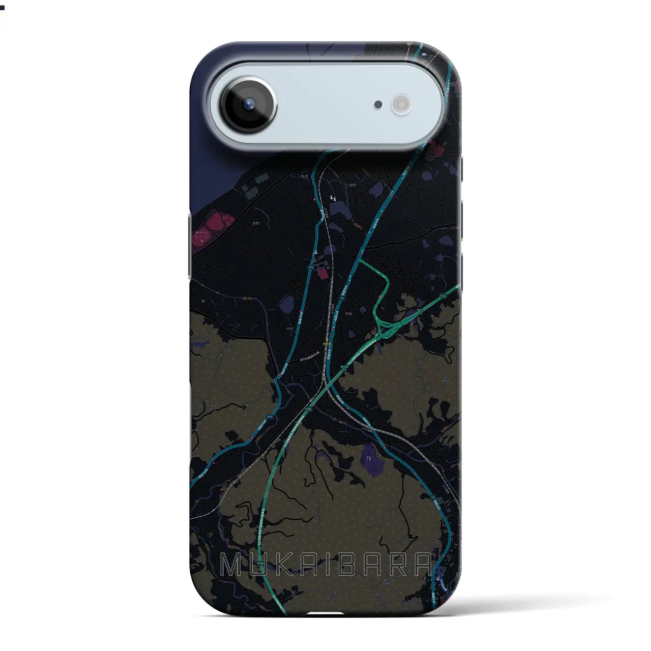 【向井原(愛媛県)】地図柄iPhoneケース(バックカバータイプ)