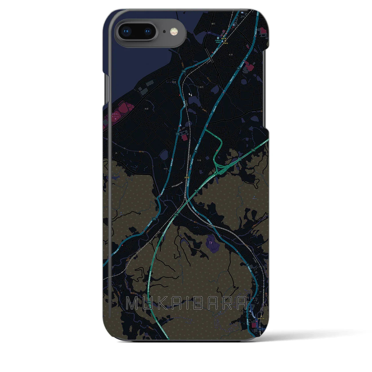 【向井原(愛媛県)】地図柄iPhoneケース(バックカバータイプ)