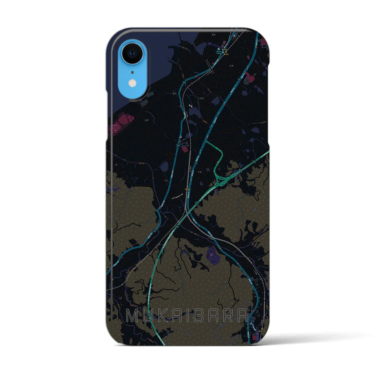【向井原(愛媛県)】地図柄iPhoneケース(バックカバータイプ)