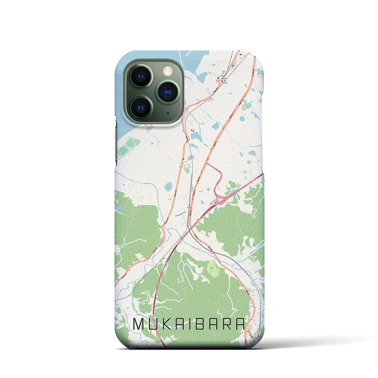 【向井原(愛媛県)】地図柄iPhoneケース(バックカバータイプ)