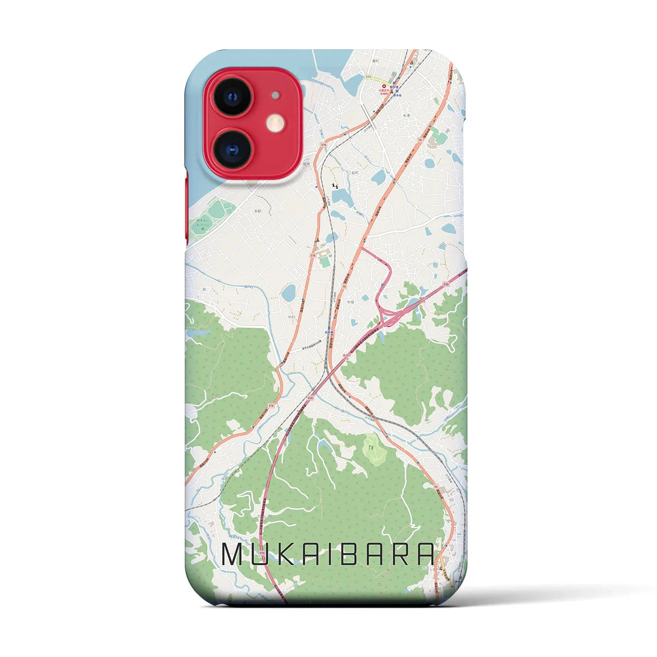 【向井原(愛媛県)】地図柄iPhoneケース(バックカバータイプ)