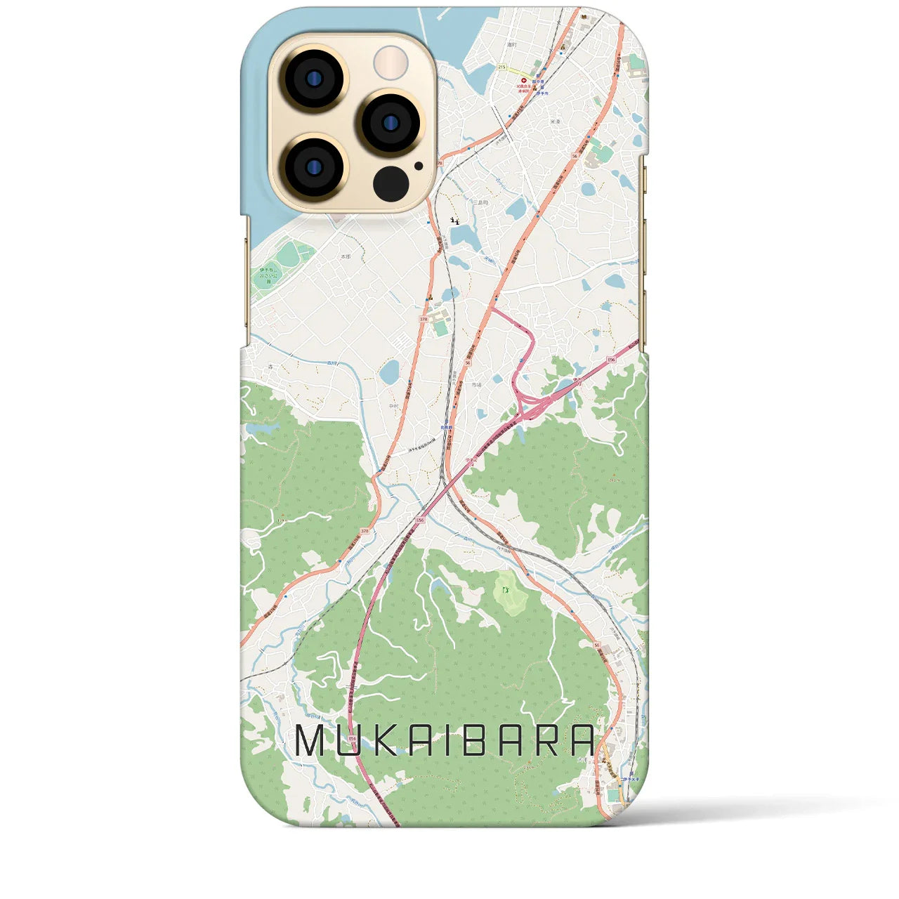 【向井原(愛媛県)】地図柄iPhoneケース(バックカバータイプ)