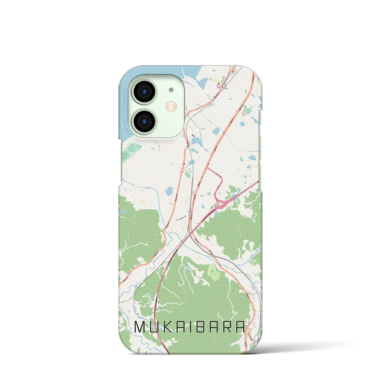 【向井原(愛媛県)】地図柄iPhoneケース(バックカバータイプ)