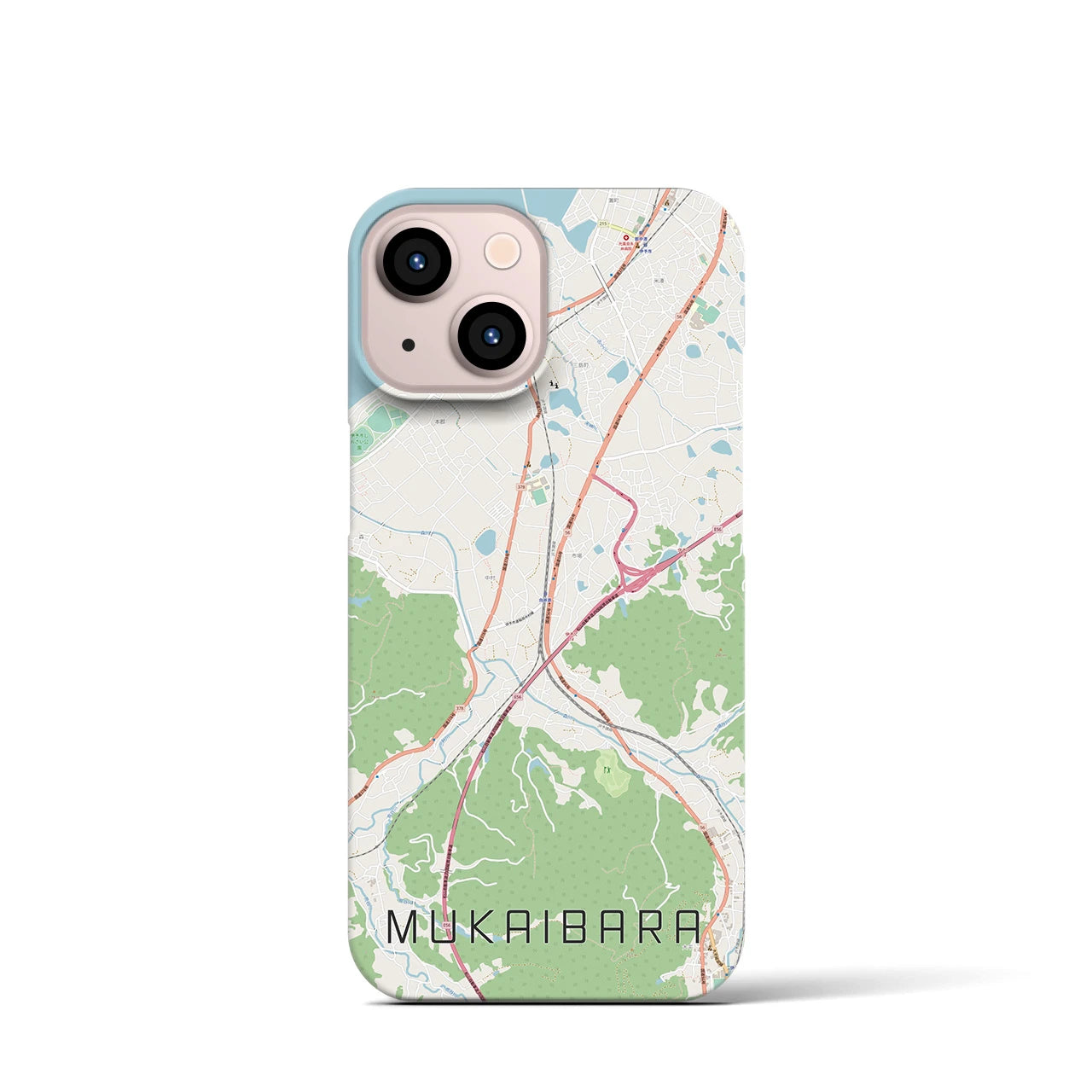 【向井原(愛媛県)】地図柄iPhoneケース(バックカバータイプ)
