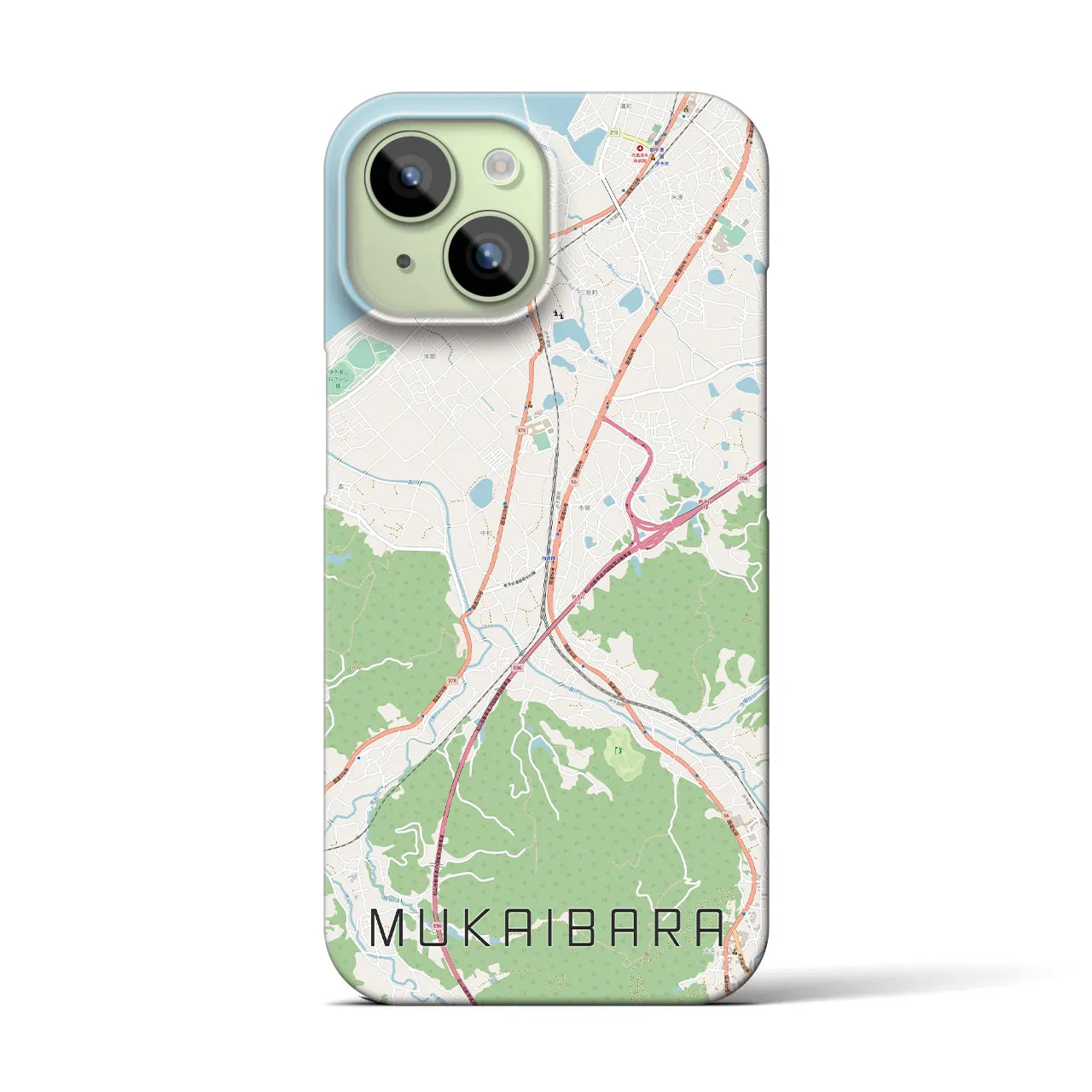 【向井原(愛媛県)】地図柄iPhoneケース(バックカバータイプ)