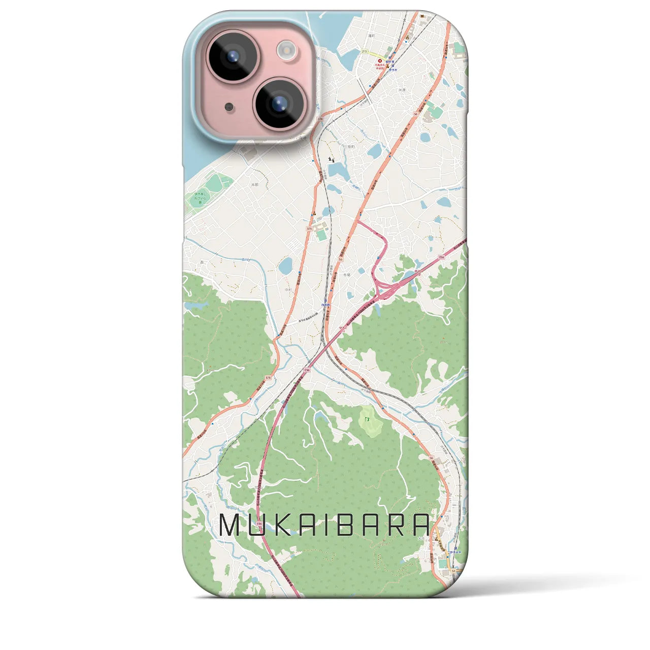 【向井原(愛媛県)】地図柄iPhoneケース(バックカバータイプ)