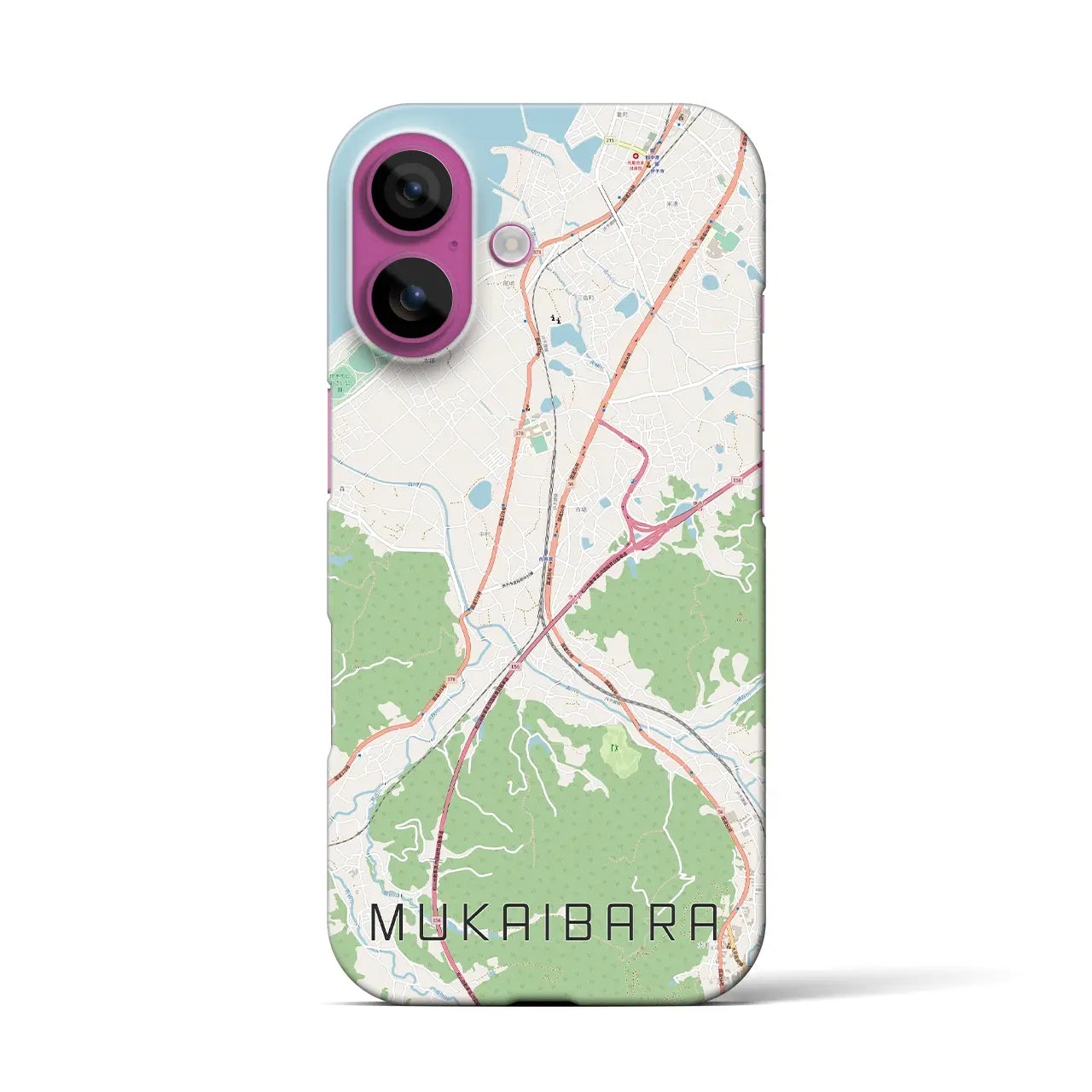 【向井原(愛媛県)】地図柄iPhoneケース(バックカバータイプ)