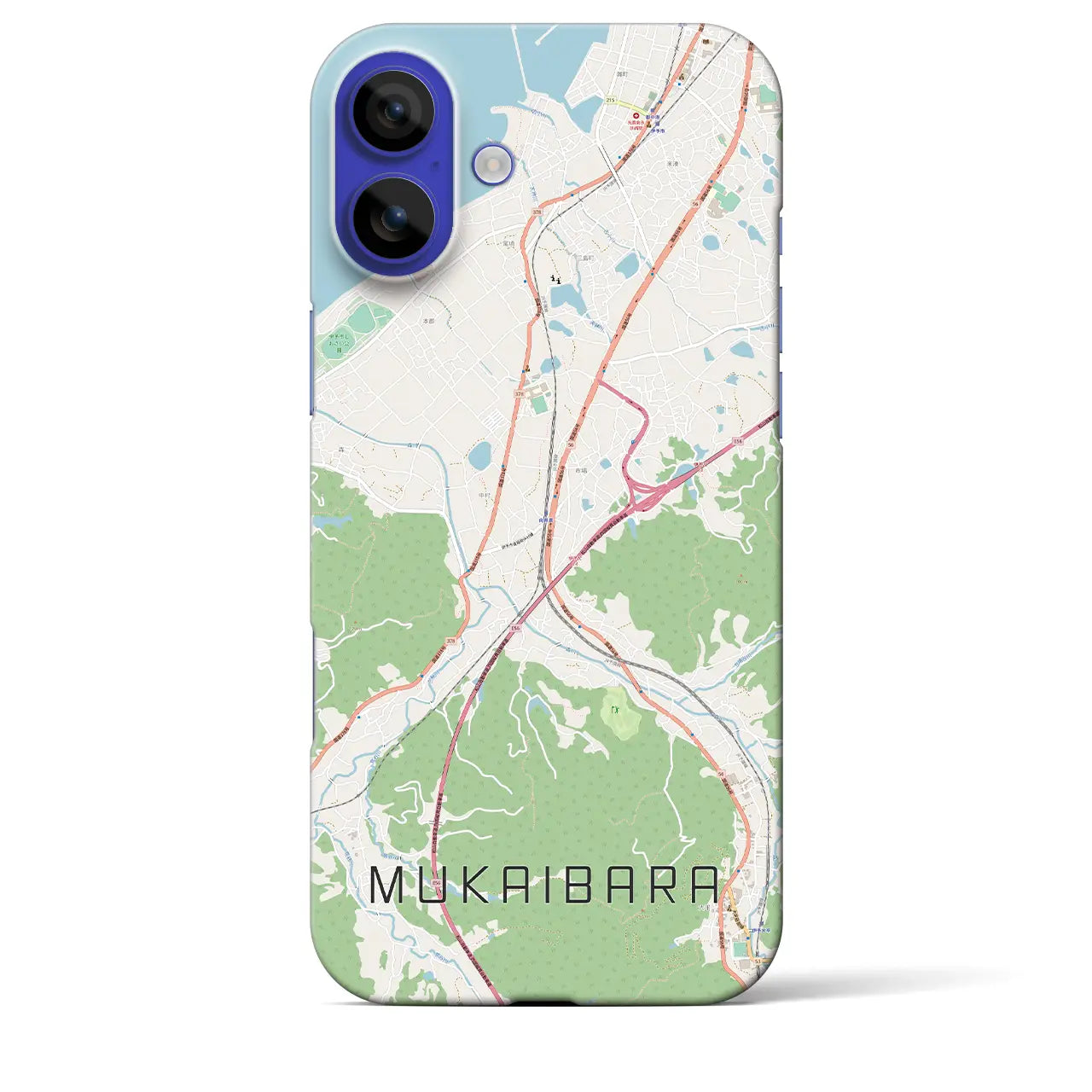 【向井原(愛媛県)】地図柄iPhoneケース(バックカバータイプ)ナチュラル・iPhone 16 Pro Max 用