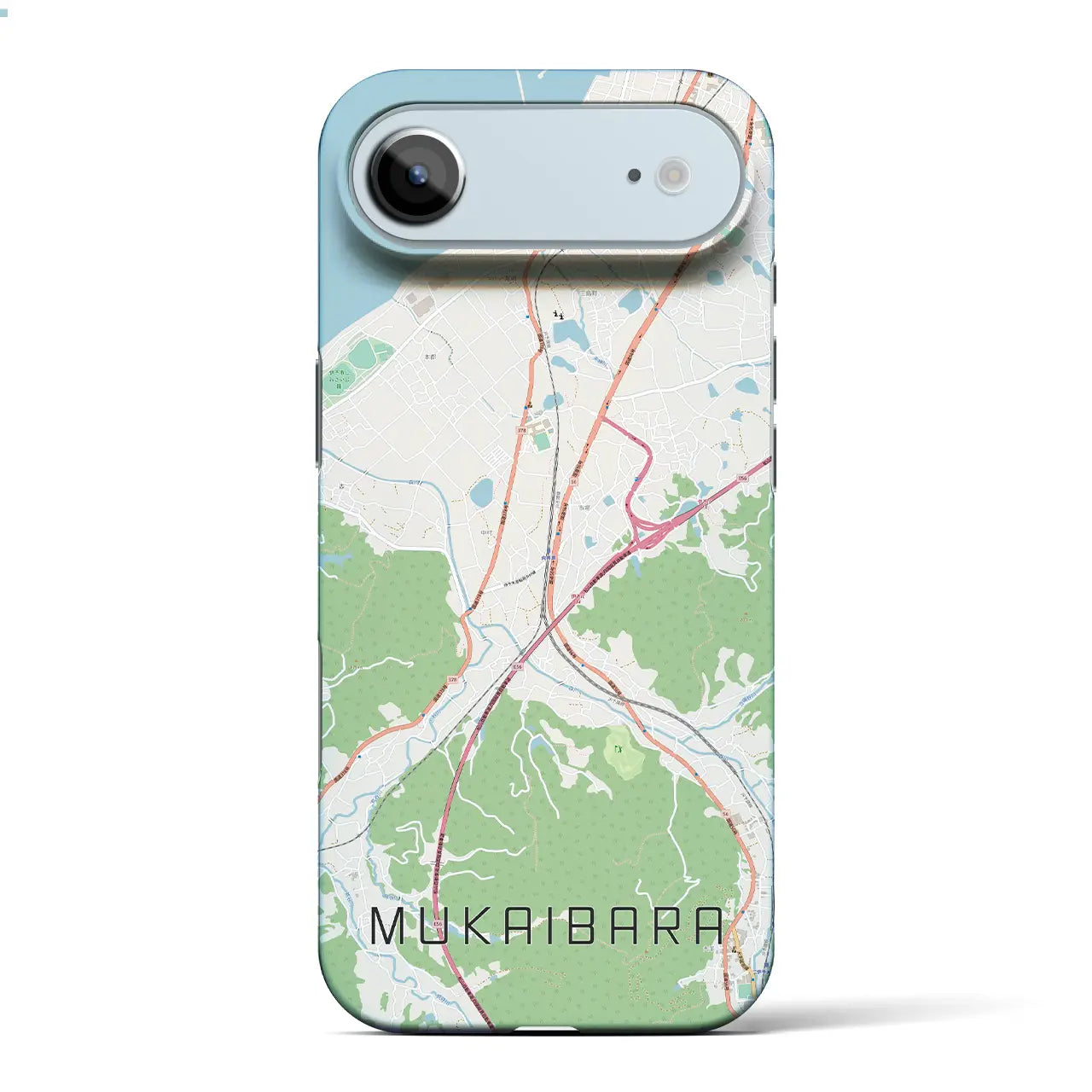 【向井原(愛媛県)】地図柄iPhoneケース(バックカバータイプ)ナチュラル・iPhone 17 Pro Max 用