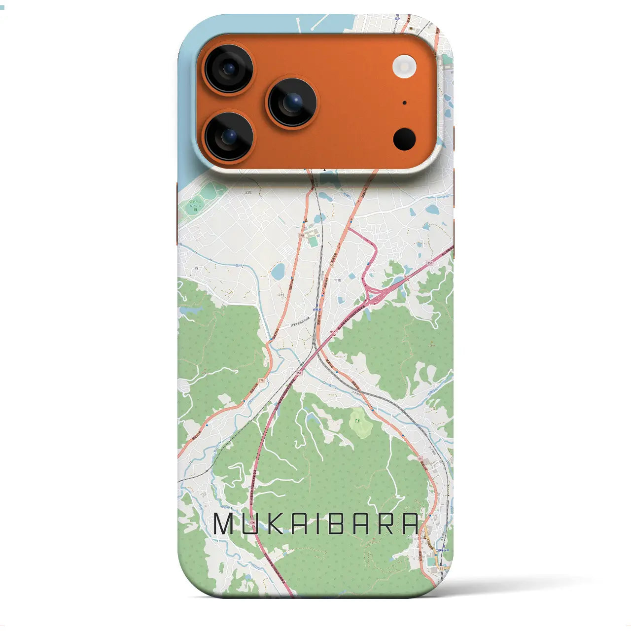 【向井原(愛媛県)】地図柄iPhoneケース(バックカバータイプ)