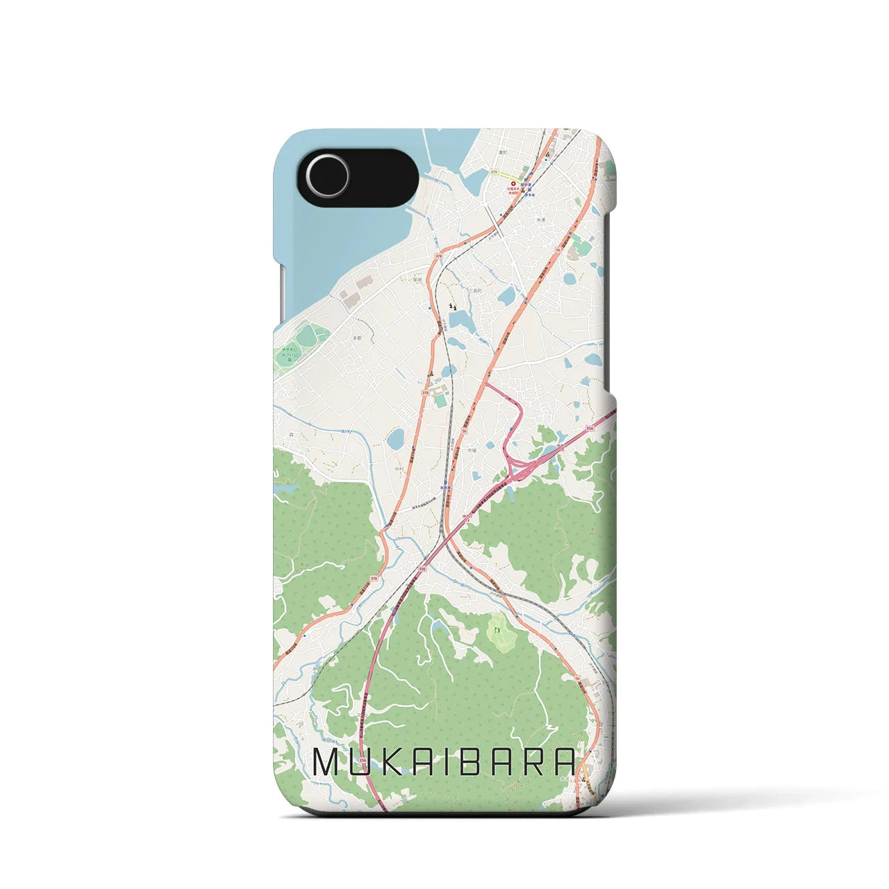 【向井原(愛媛県)】地図柄iPhoneケース(バックカバータイプ)