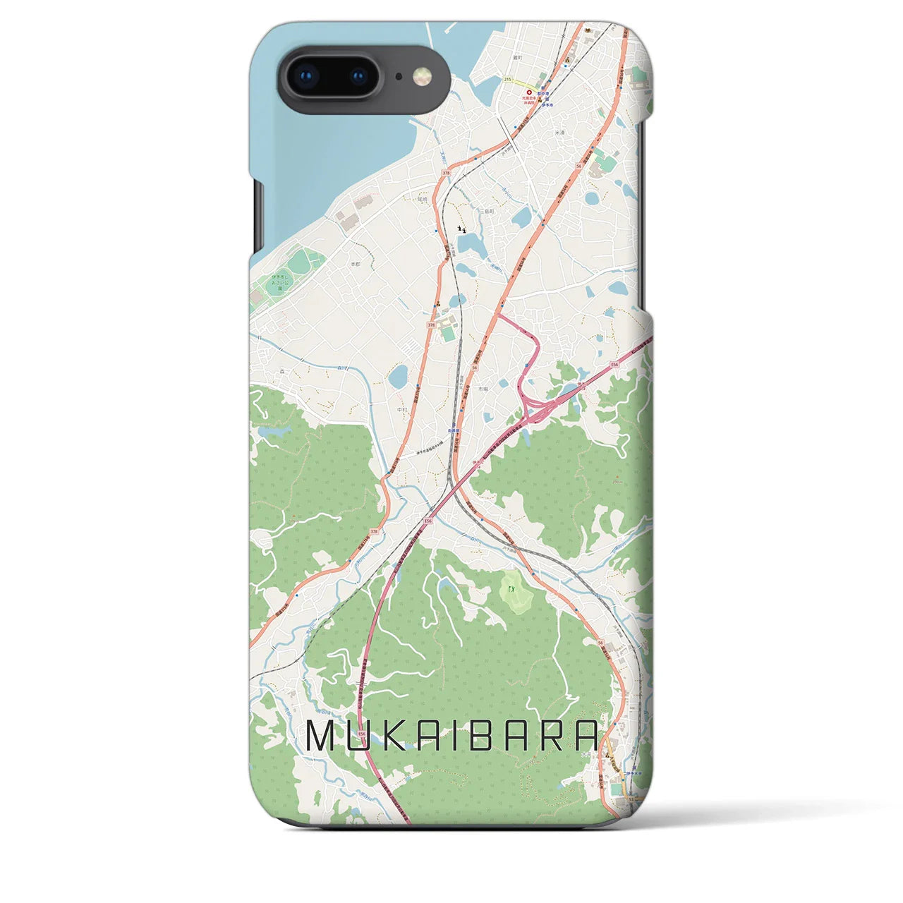 【向井原(愛媛県)】地図柄iPhoneケース(バックカバータイプ)