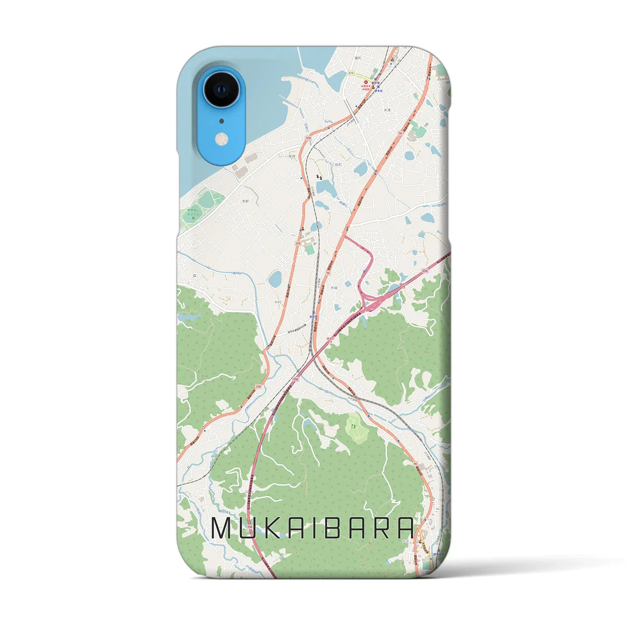 【向井原(愛媛県)】地図柄iPhoneケース(バックカバータイプ)