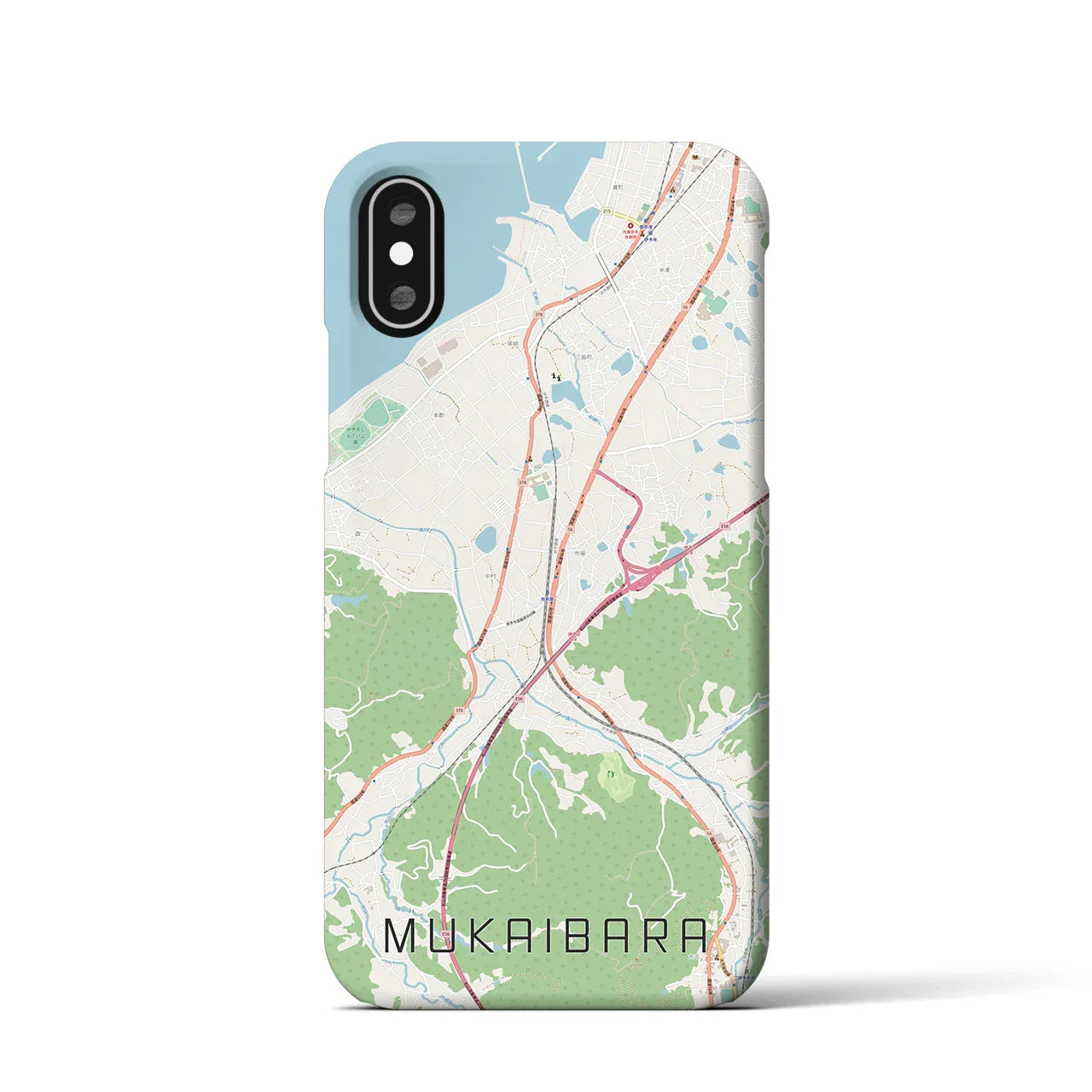 【向井原(愛媛県)】地図柄iPhoneケース(バックカバータイプ)